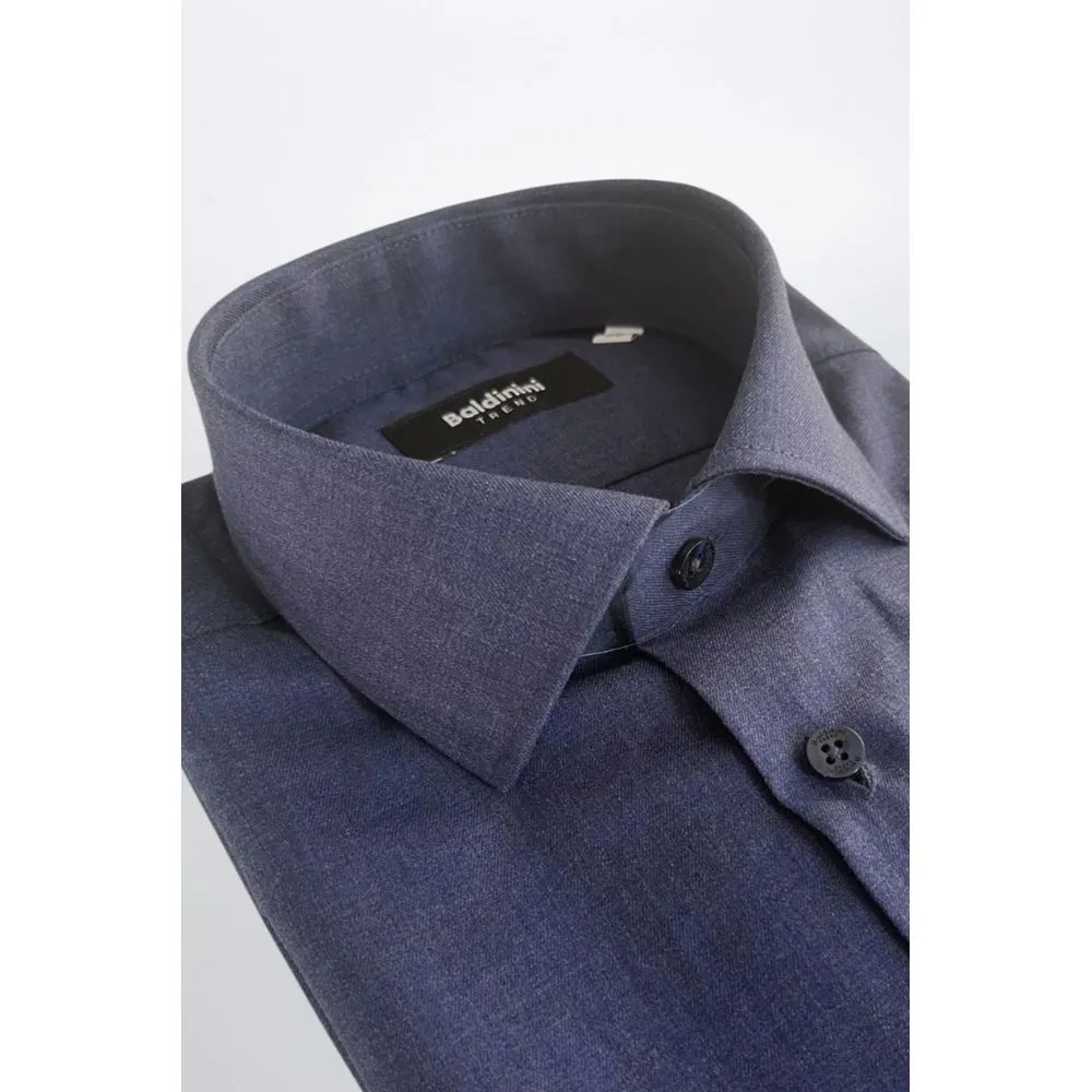 Baldinini Trend Blue Cotton Shirt sold by Siebentaschen product image thumbnail 2