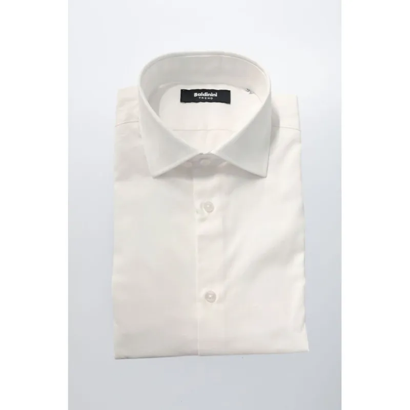 Baldinini Trend White Cotton Shirt sold by Siebentaschen