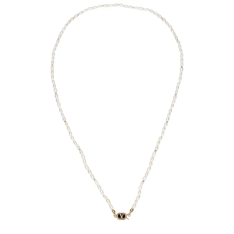 Valentino Garavani White Metal Necklace sold by Siebentaschen