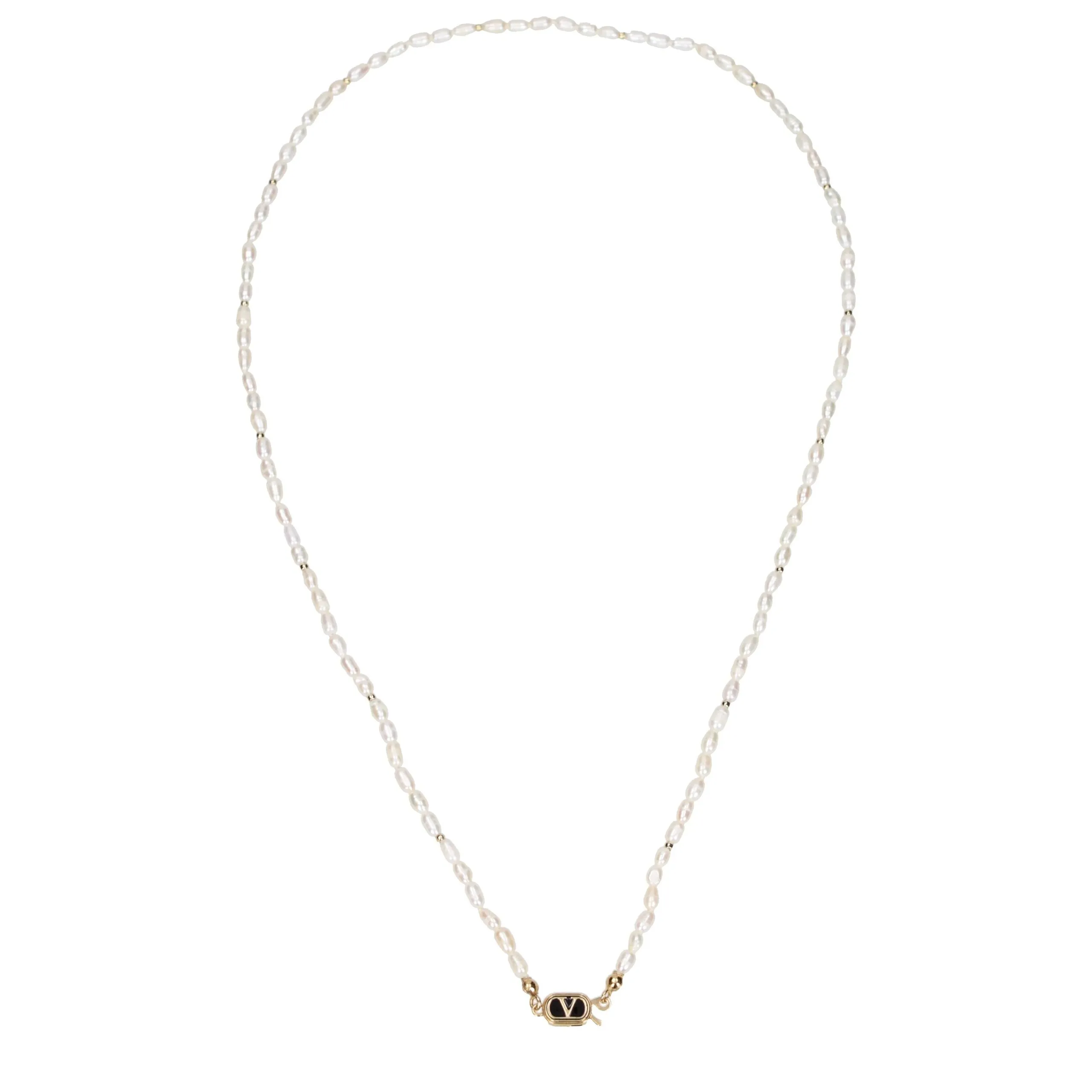 Valentino Garavani White Metal Necklace sold by Siebentaschen