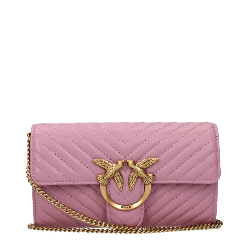 PINKO Pink Leather Clutch Bag sold by Siebentaschen
