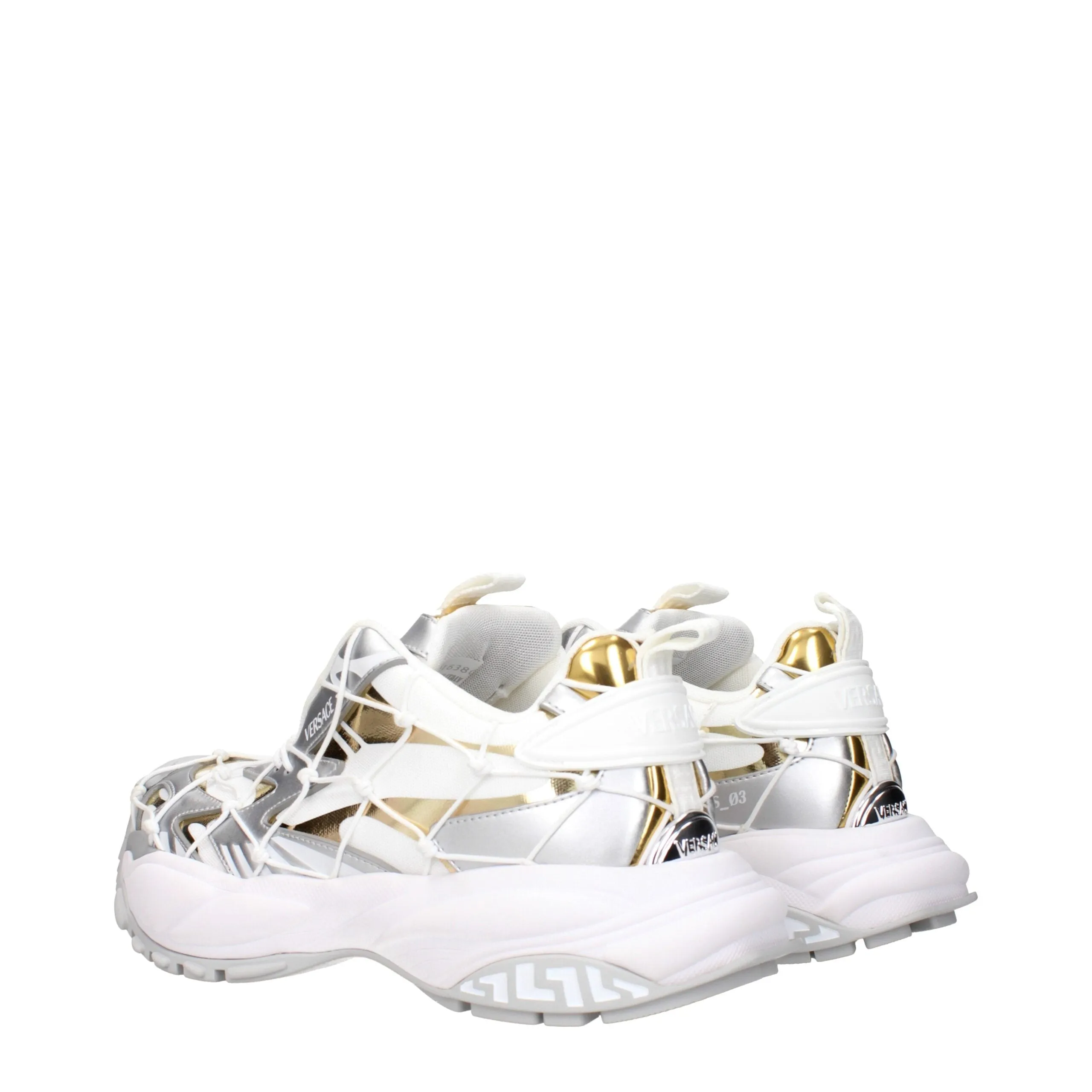 Versace White Fabric Chunky Sneakers sold by Siebentaschen product image thumbnail 4