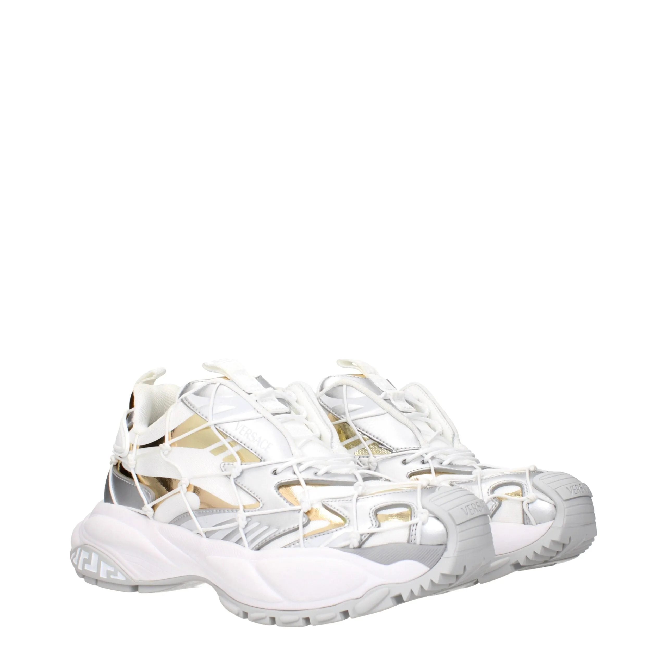 Versace White Fabric Chunky Sneakers sold by Siebentaschen product image thumbnail 2