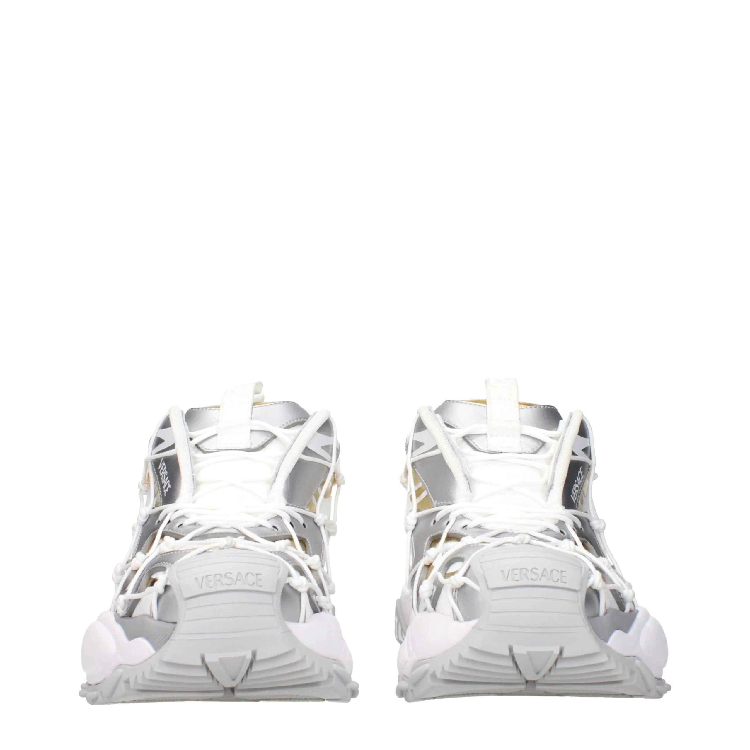 Versace White Fabric Chunky Sneakers sold by Siebentaschen product image thumbnail 3