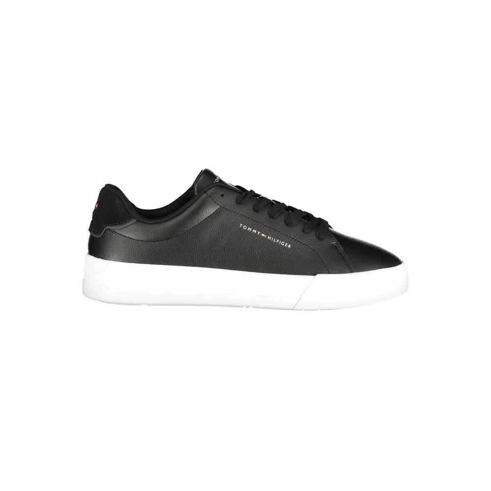 Tommy Hilfiger Black Leather Men Sneaker sold by Siebentaschen