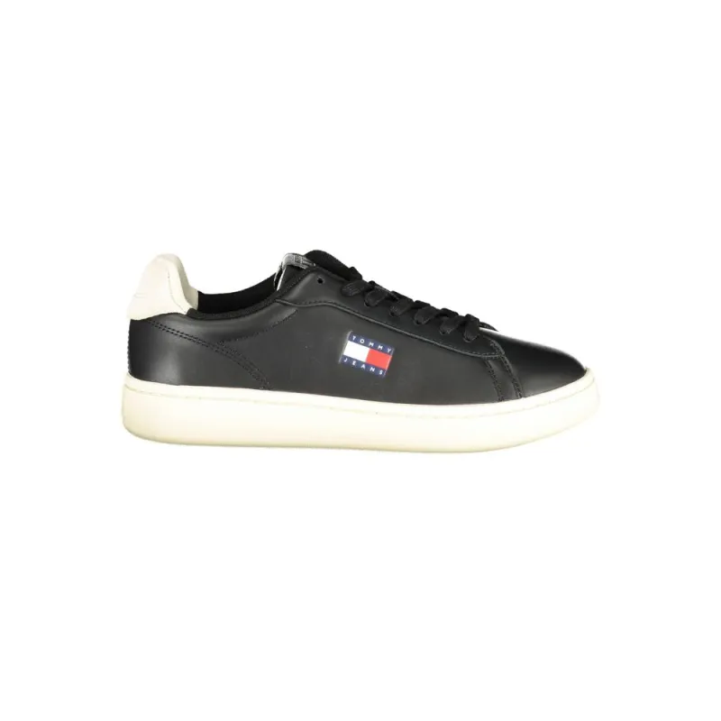 Tommy Hilfiger Black Leather Women Sneaker sold by Siebentaschen