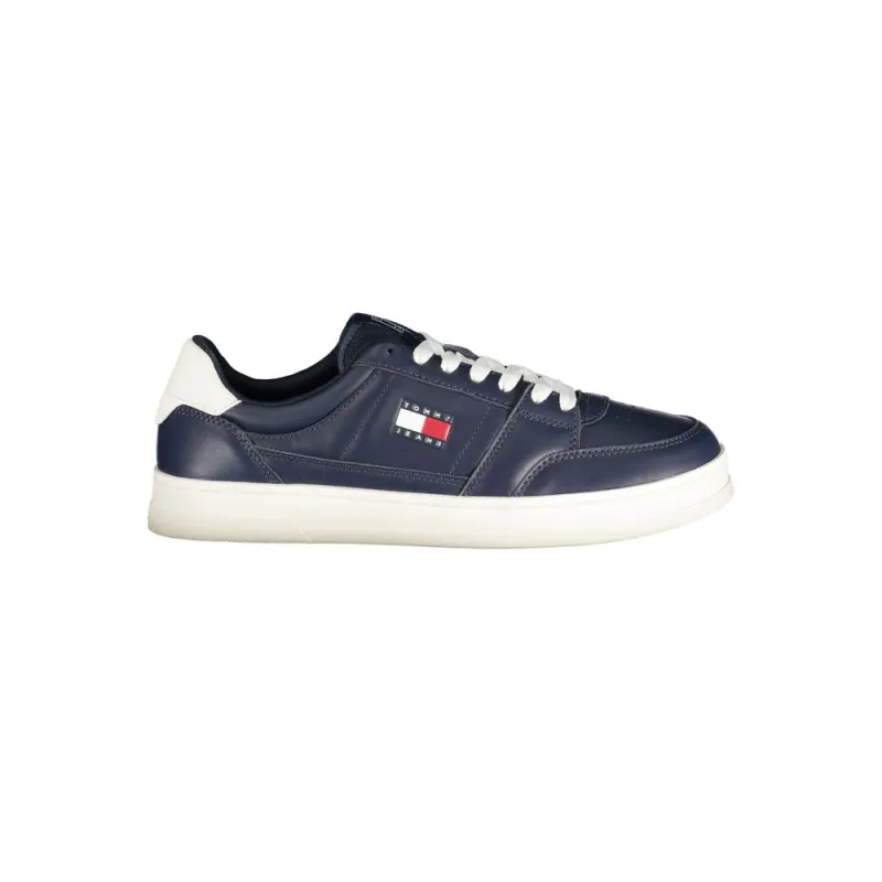Tommy Hilfiger Blue Leather Men Sneaker sold by Siebentaschen