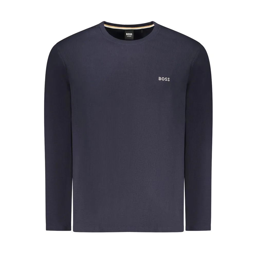 Hugo Boss Blue Cotton Men Sweater sold by Siebentaschen
