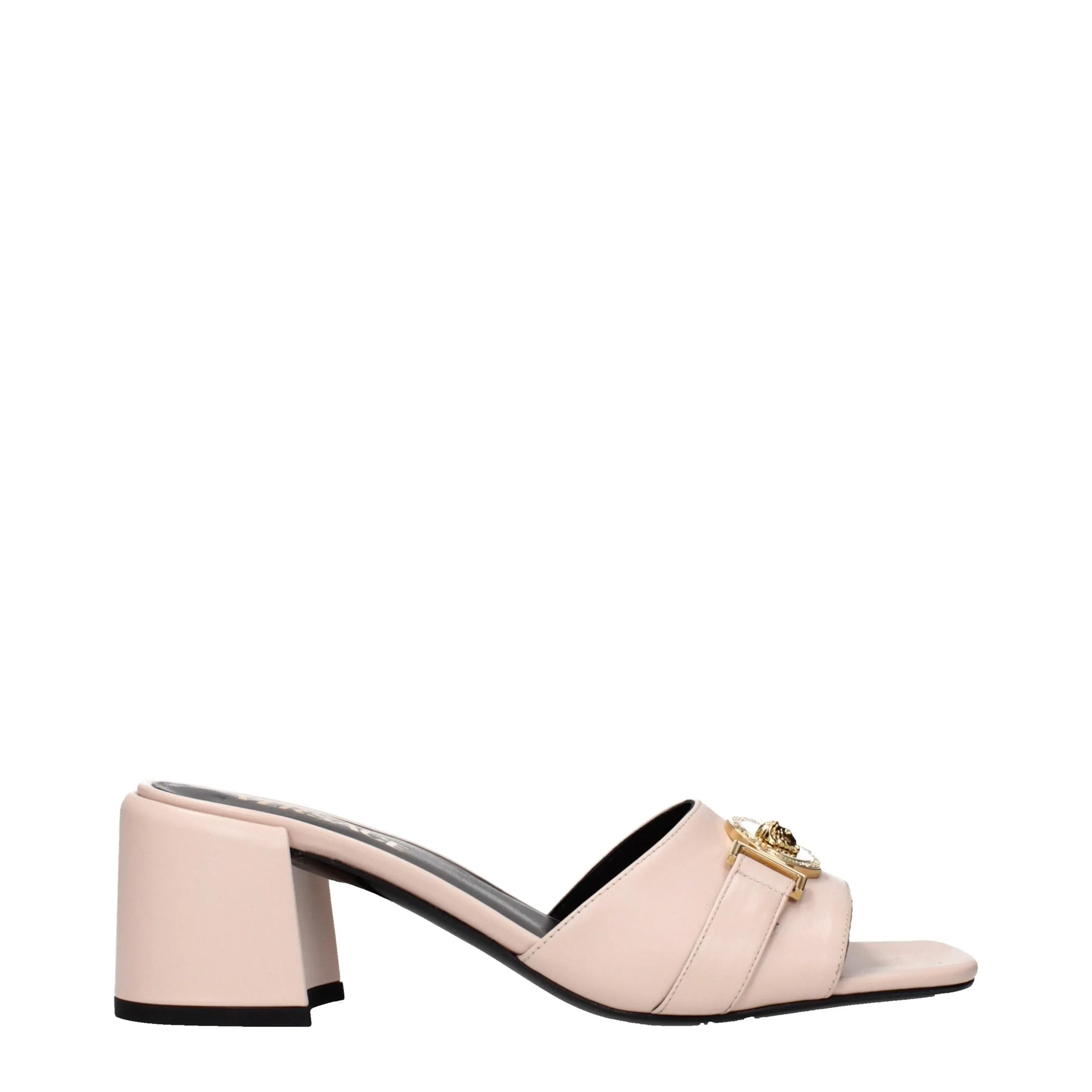 Versace Pink Leather Platform Sandals sold by Siebentaschen