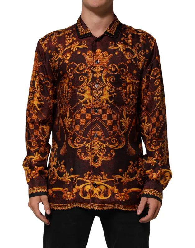 Dolce & Gabbana Floral Printed Baroque Button Down Shirt sold by Siebentaschen