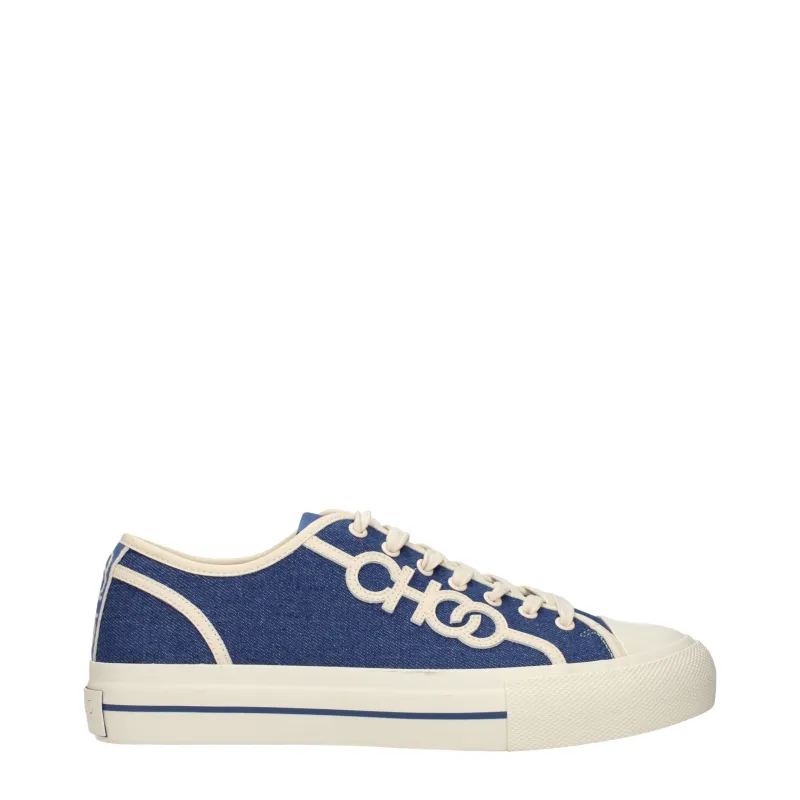 Jimmy Choo Blue Fabric Low Top Sneakers sold by Siebentaschen