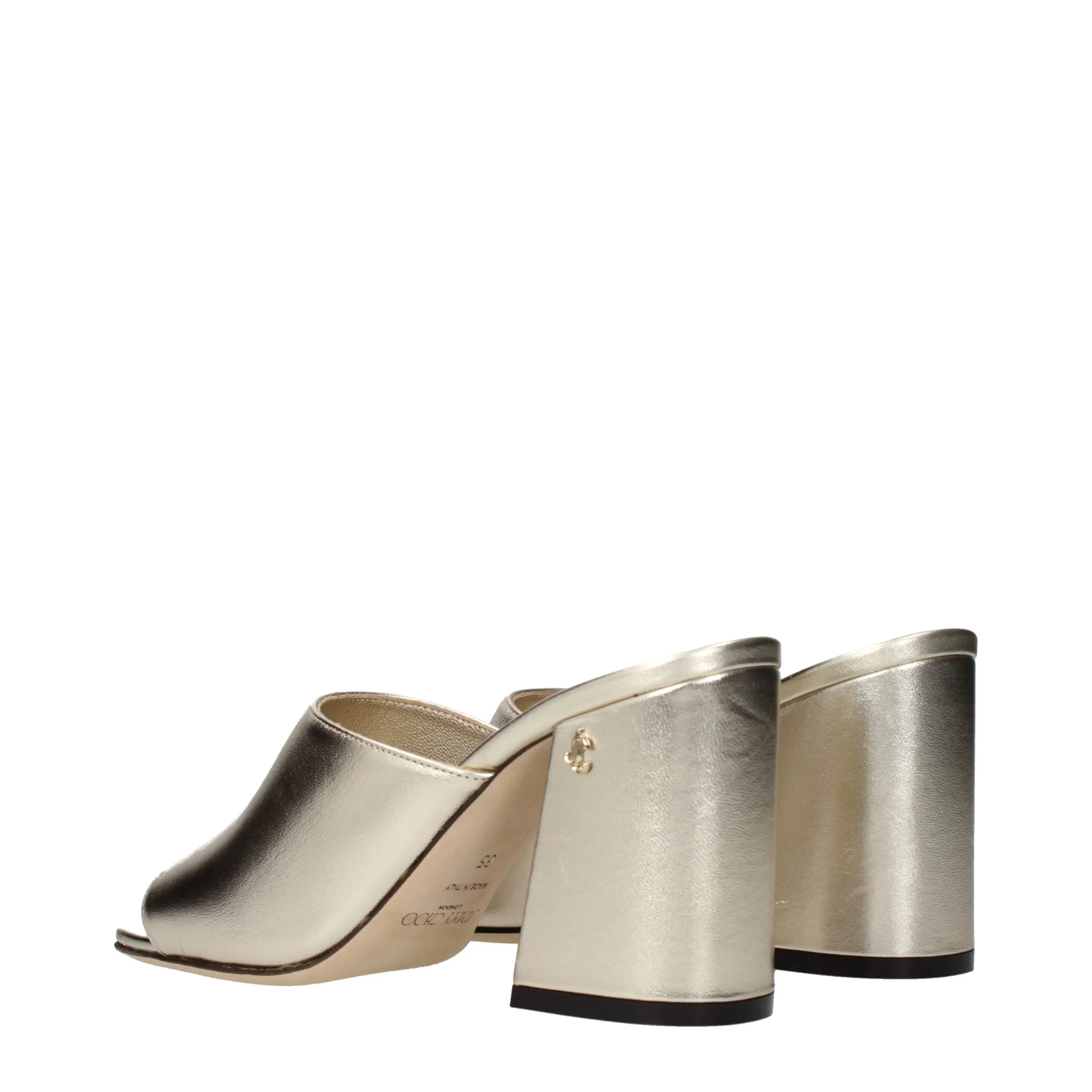 Jimmy Choo Gold Leather Platform Sandals sold by Siebentaschen product image thumbnail 4