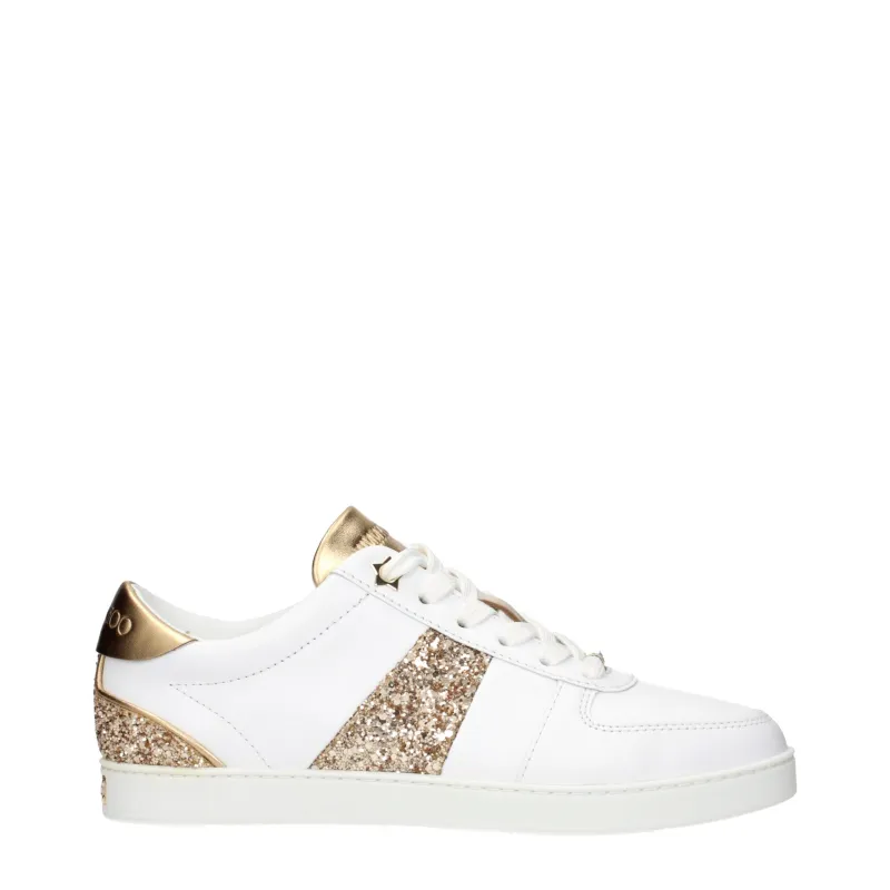 Jimmy Choo White Leather Low Top Sneakers sold by Siebentaschen