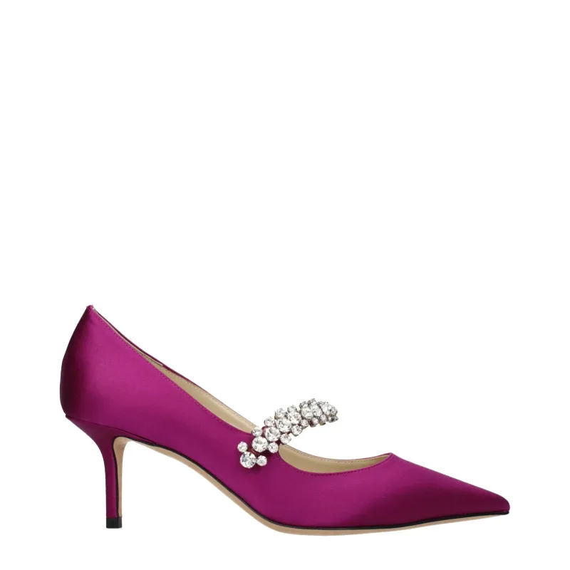 Jimmy Choo Pink Satin Mid Heel Pumps sold by Siebentaschen