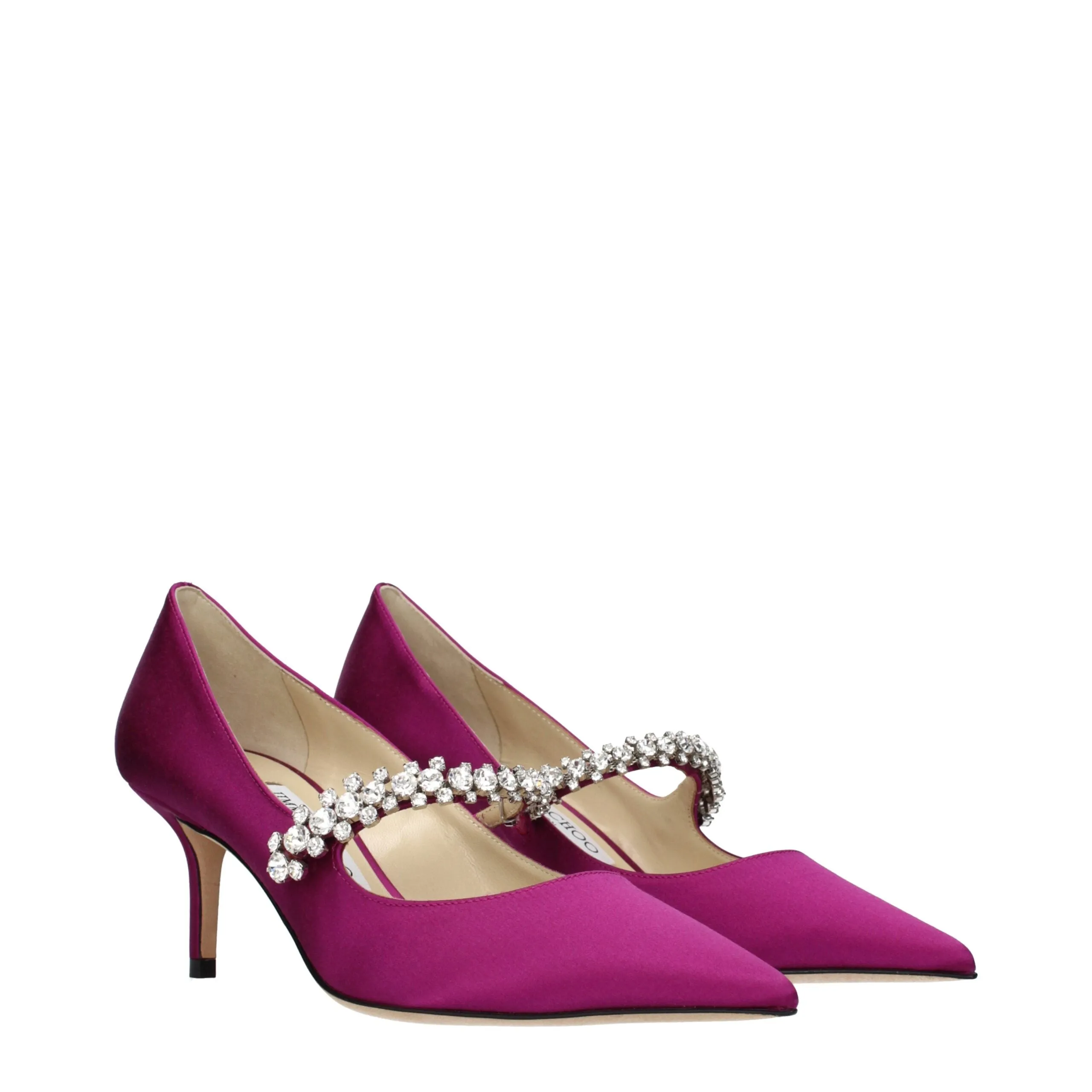 Jimmy Choo Pink Satin Mid Heel Pumps sold by Siebentaschen product image thumbnail 2