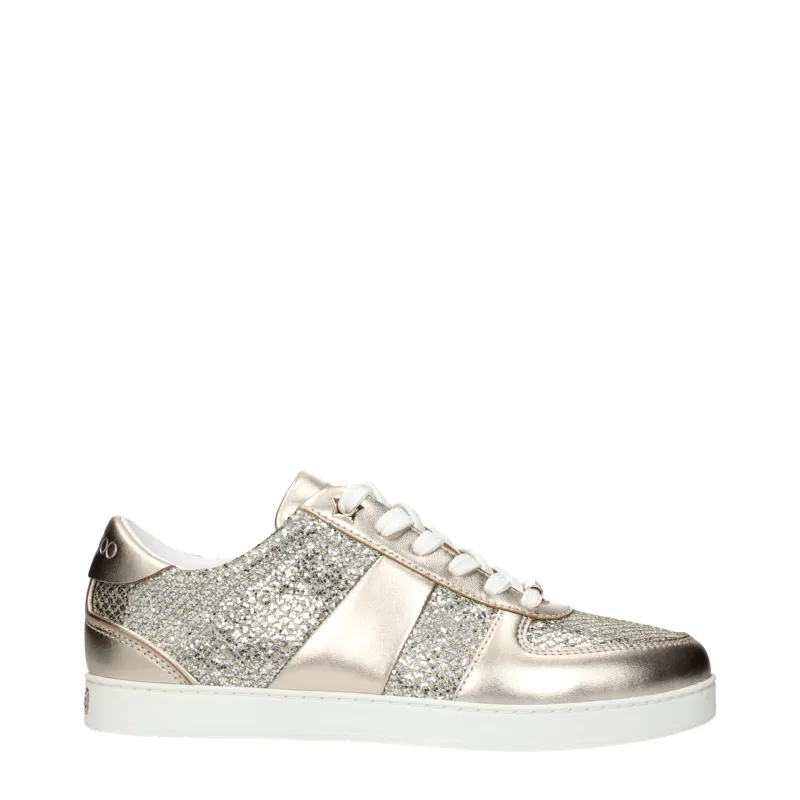 Jimmy Choo Gold Leather Sneakers sold by Siebentaschen