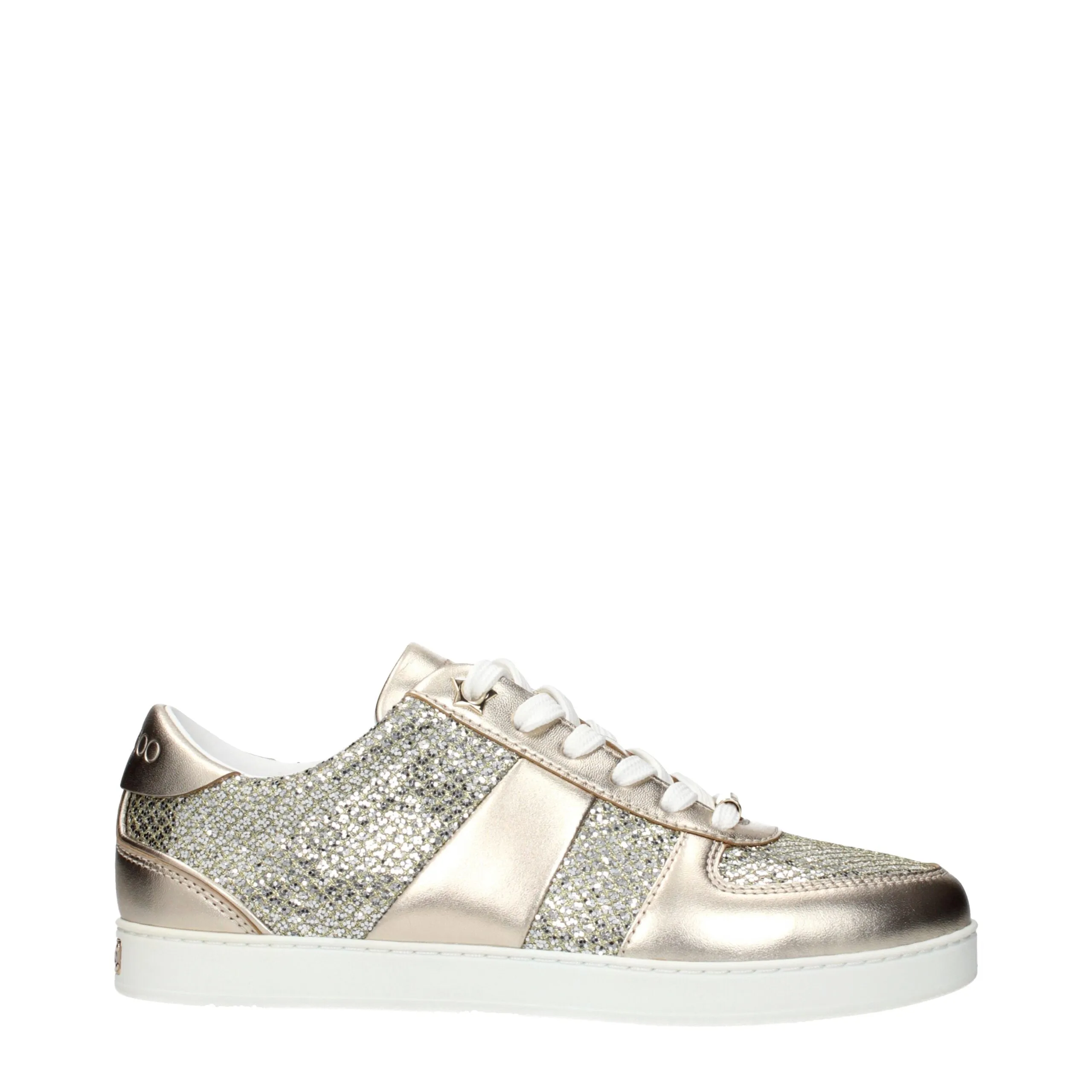 Jimmy Choo Gold Leather Sneakers sold by Siebentaschen