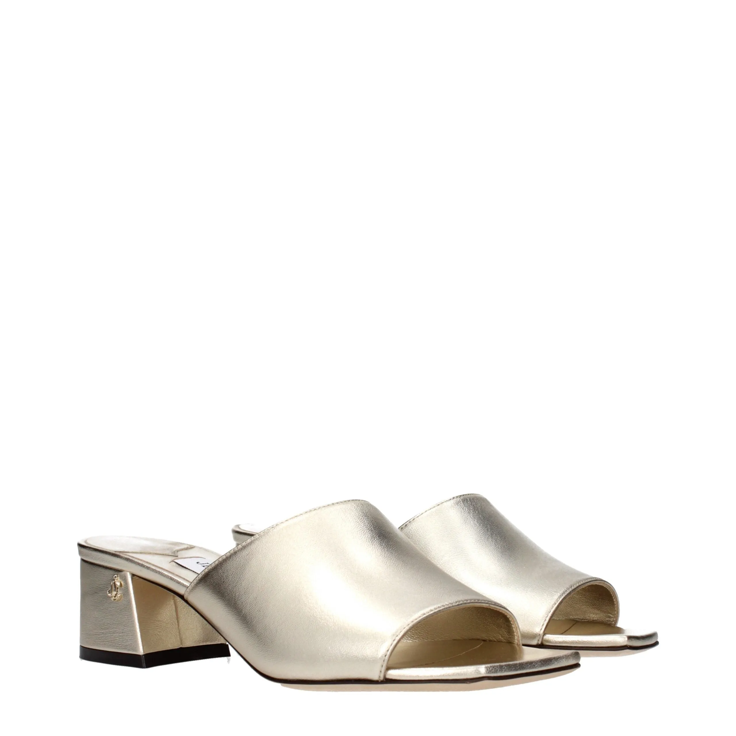 Jimmy Choo Gold Leather Platform Sandals sold by Siebentaschen product image thumbnail 2
