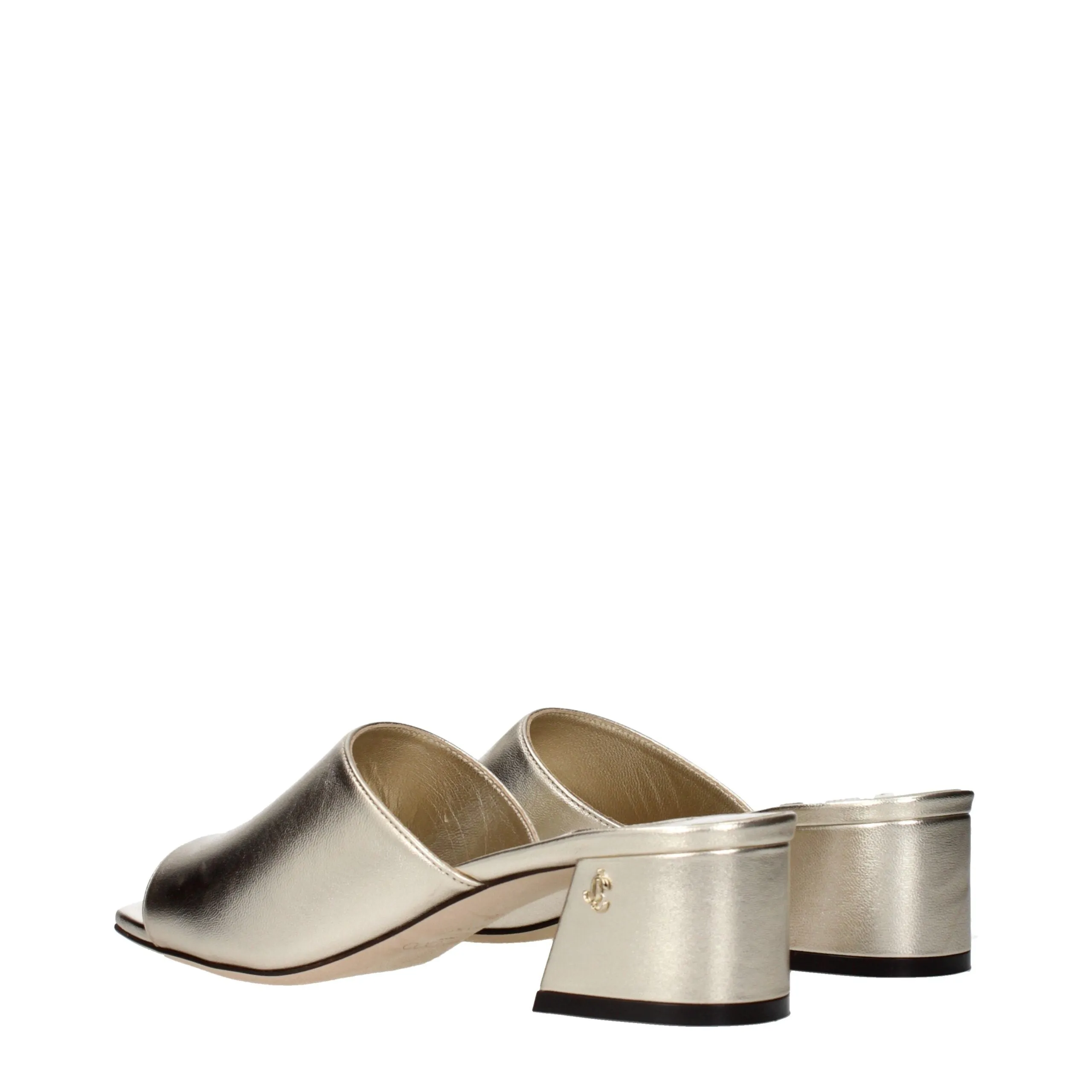 Jimmy Choo Gold Leather Platform Sandals sold by Siebentaschen product image thumbnail 4