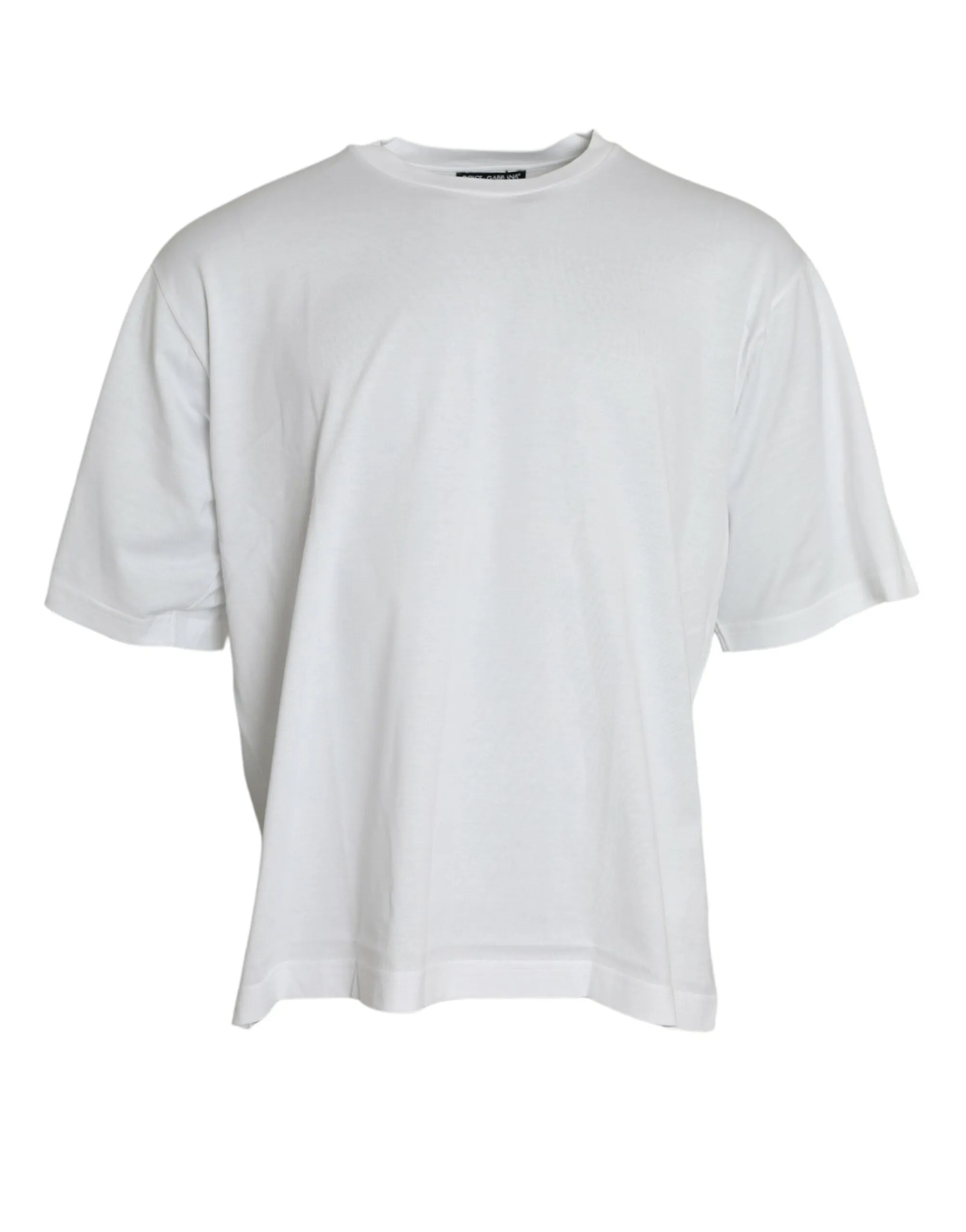 Dolce & Gabbana White Cotton Short Sleeves Crewneck T-shirt sold by Siebentaschen