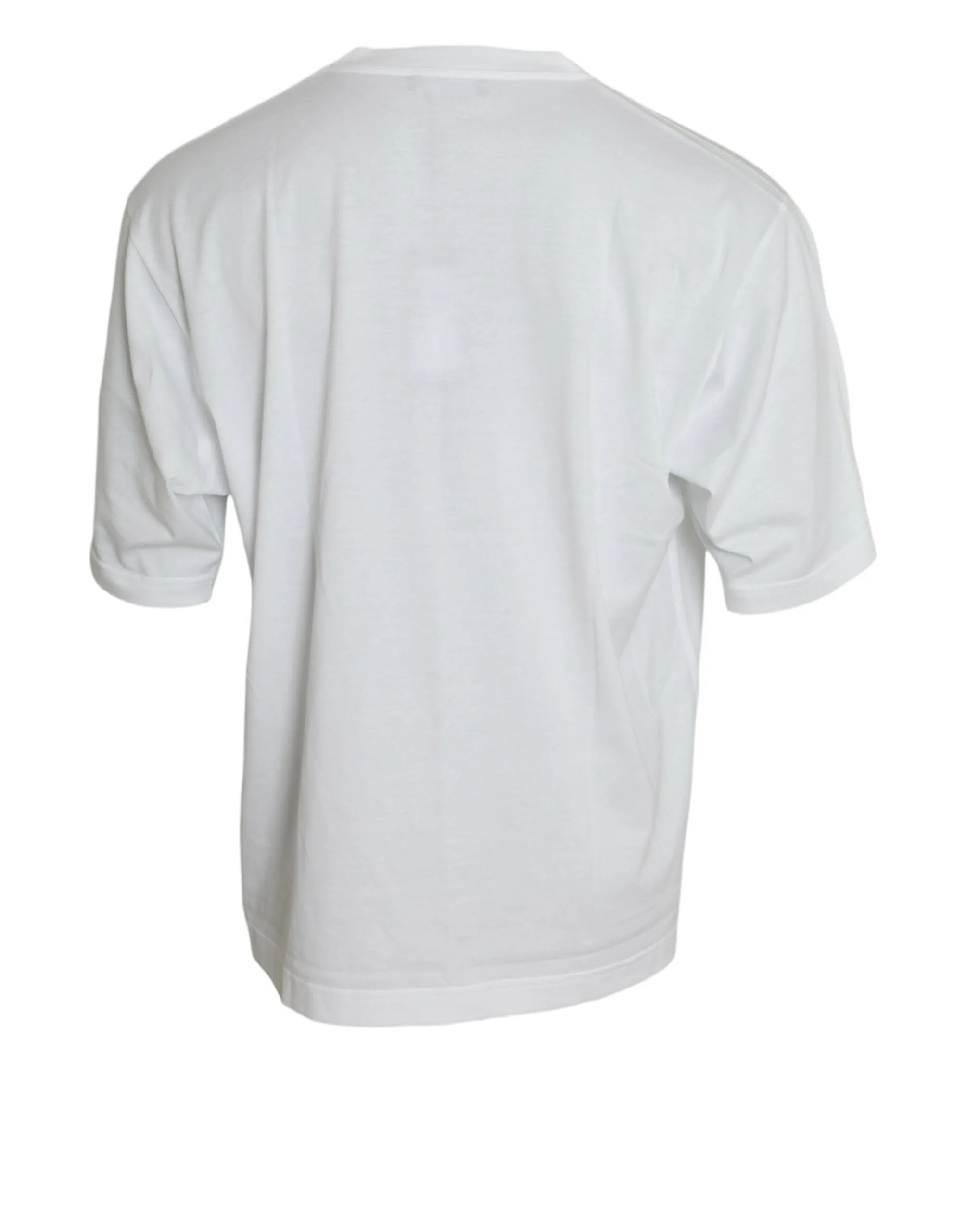 Dolce & Gabbana White Cotton Short Sleeves Crewneck T-shirt sold by Siebentaschen product image thumbnail 2