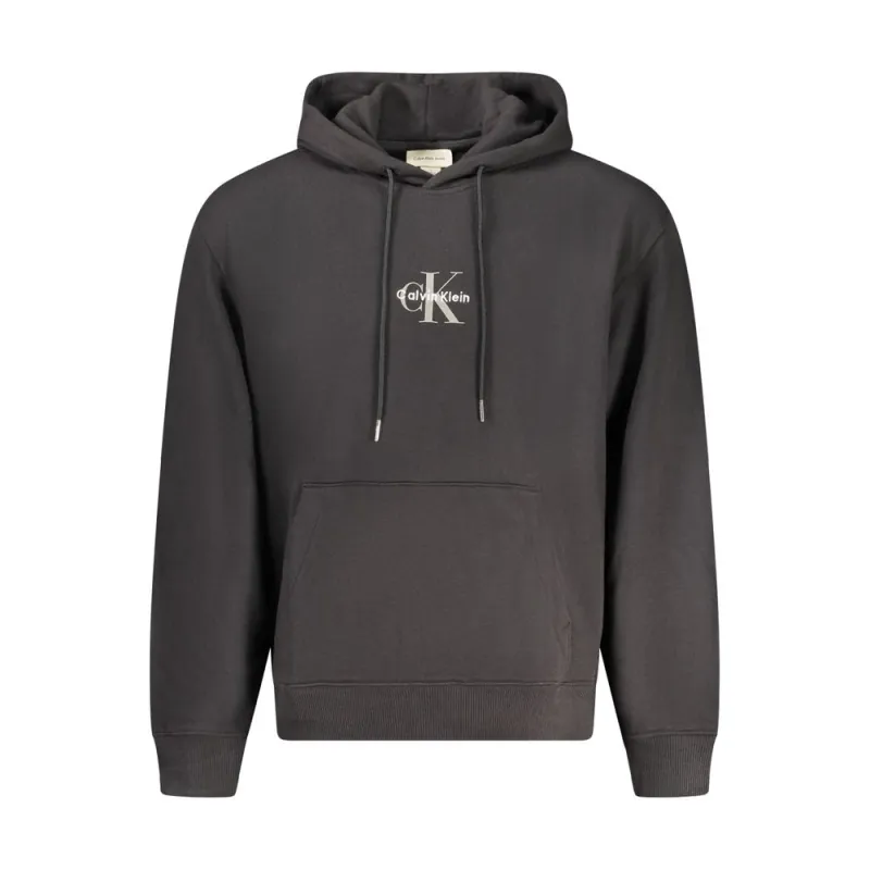 Calvin Klein Black Cotton Men Sweater Hoodie sold by Siebentaschen