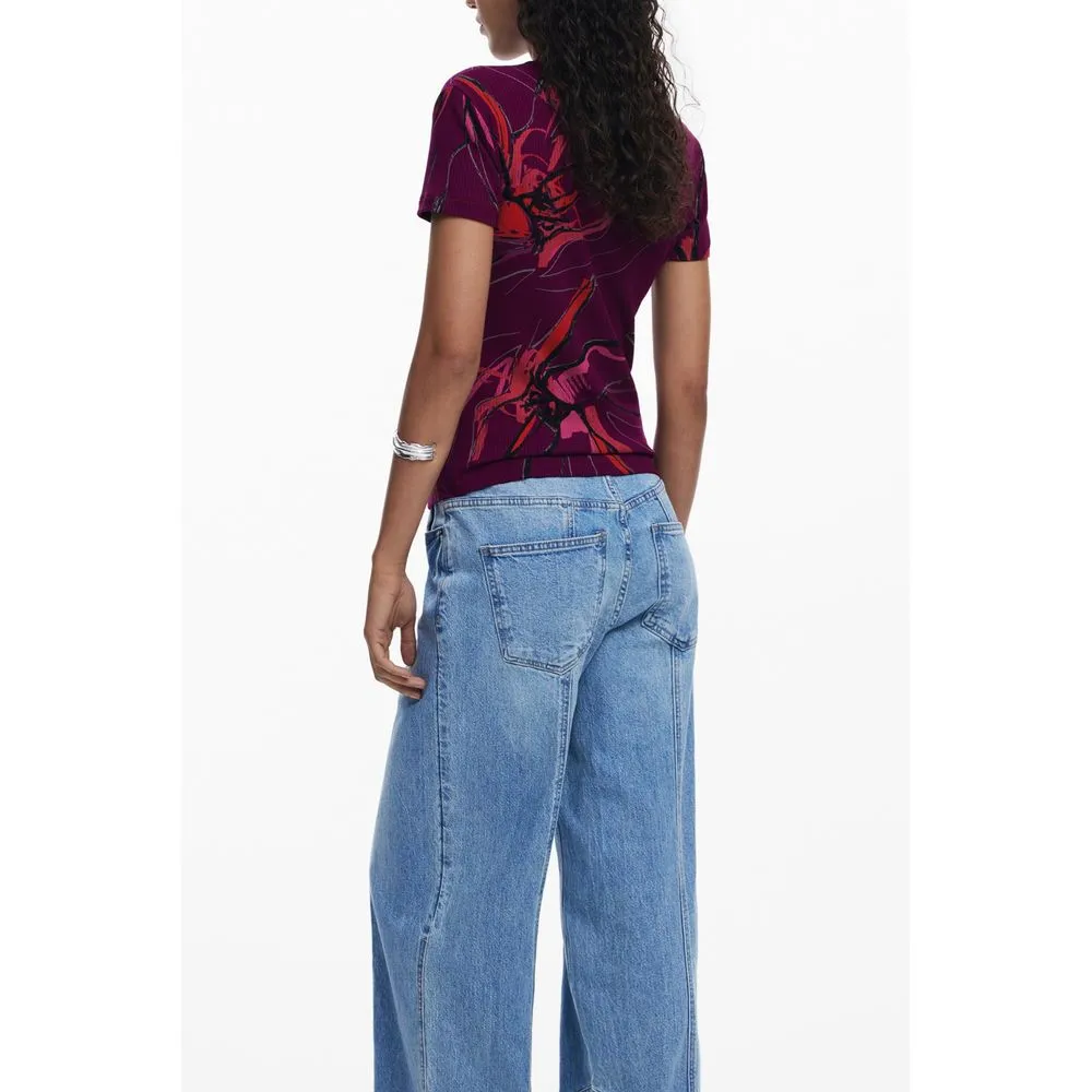 Desigual Purple Elastane T-Shirt sold by Siebentaschen product image thumbnail 2
