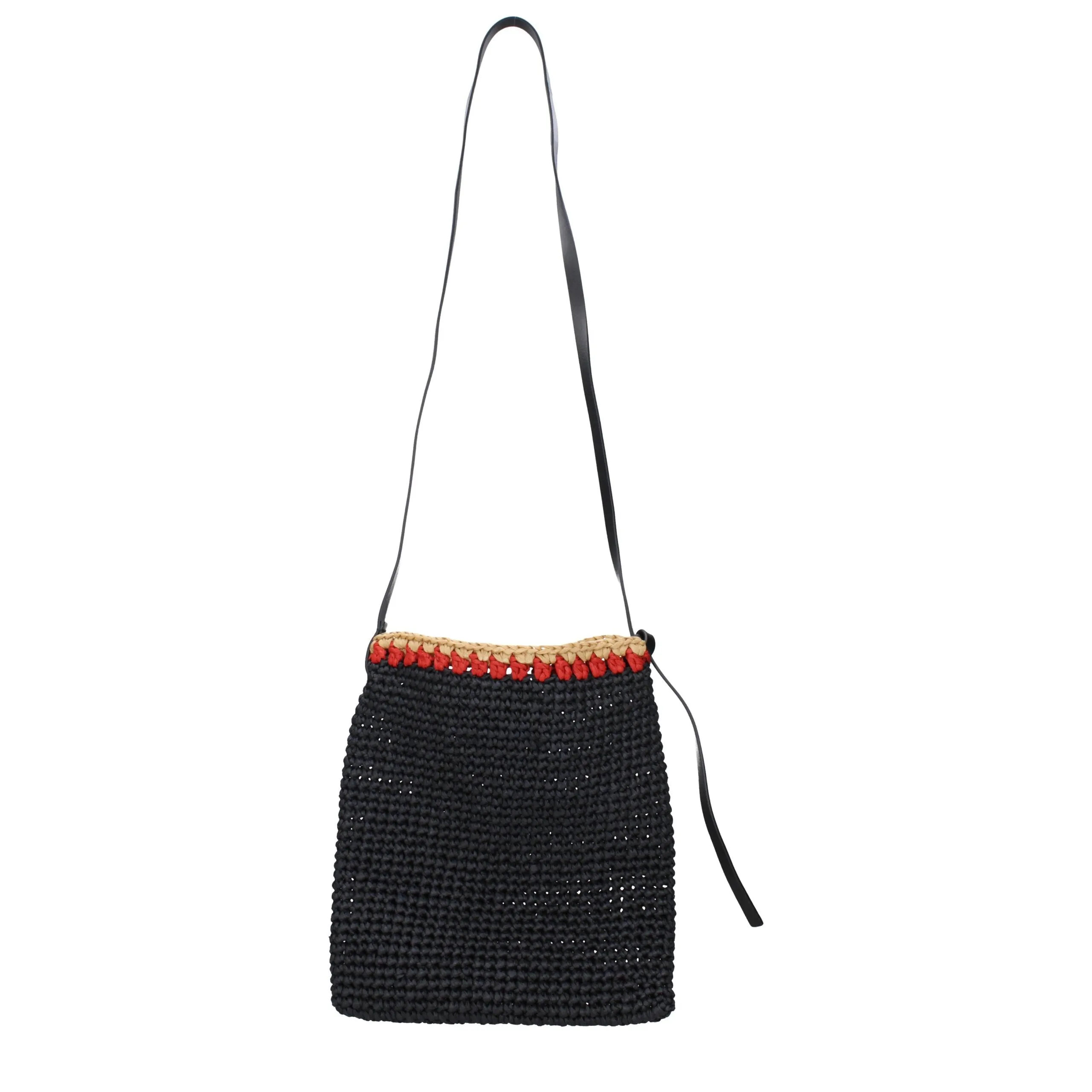 Jil Sander Black Raffia Crossbody Bag sold by Siebentaschen product image thumbnail 2