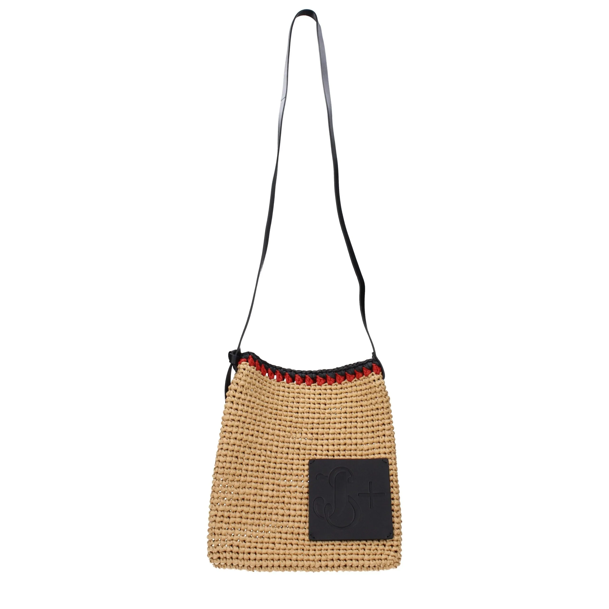 Jil Sander Beige Raffia Crossbody Bag sold by Siebentaschen