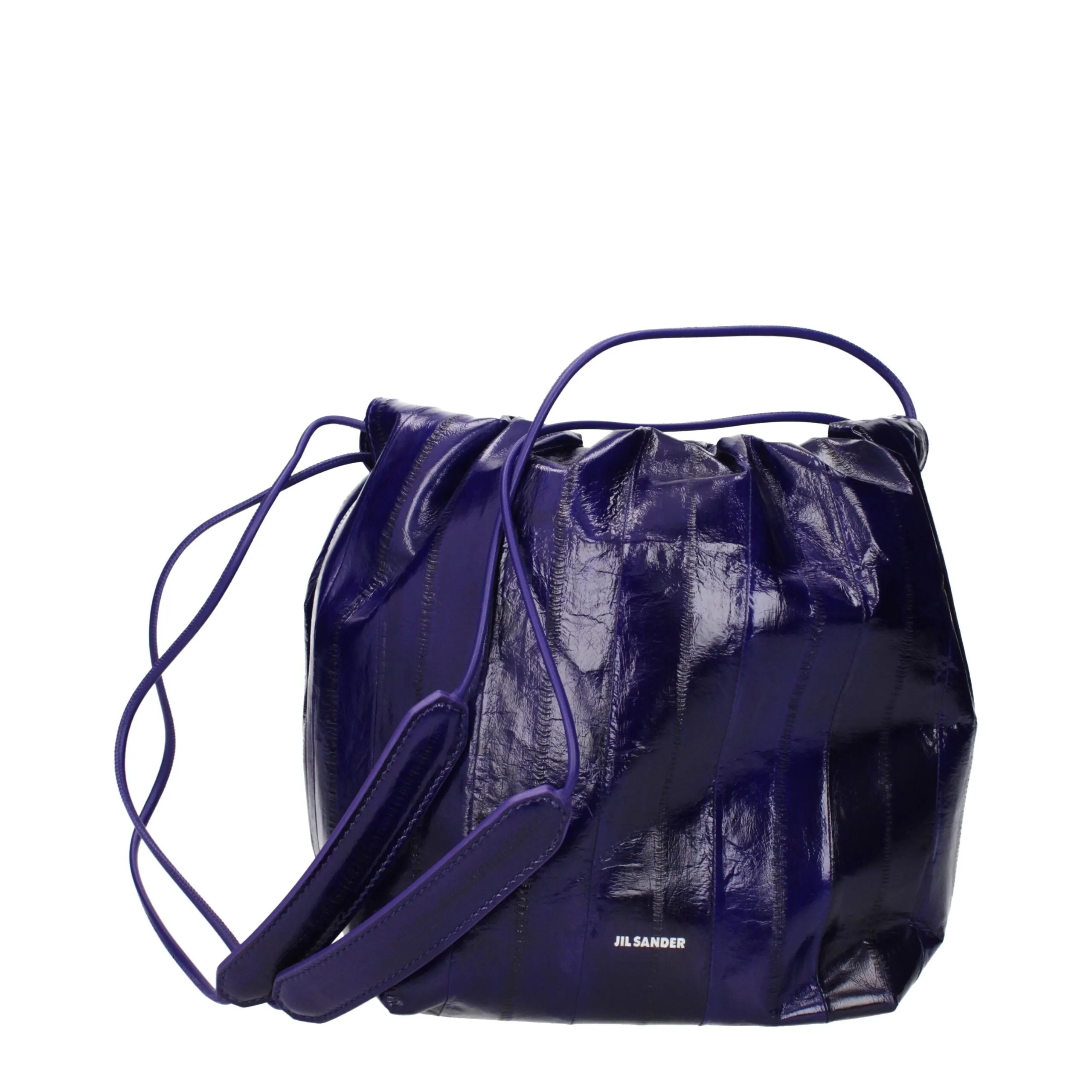 Jil Sander Purple Leather Shoulder Bag sold by Siebentaschen