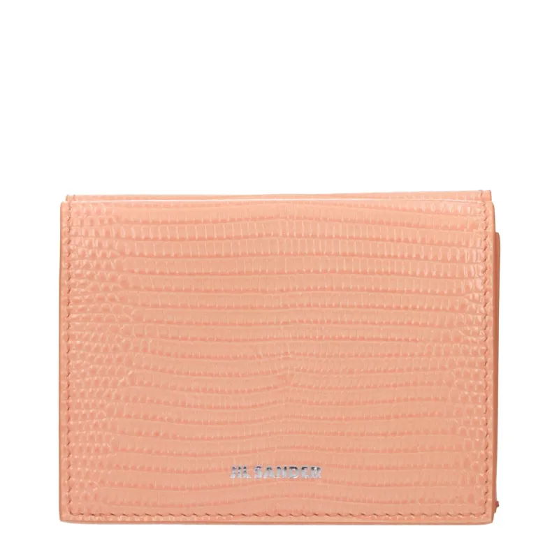 Jil Sander Pink Leather Wallet sold by Siebentaschen