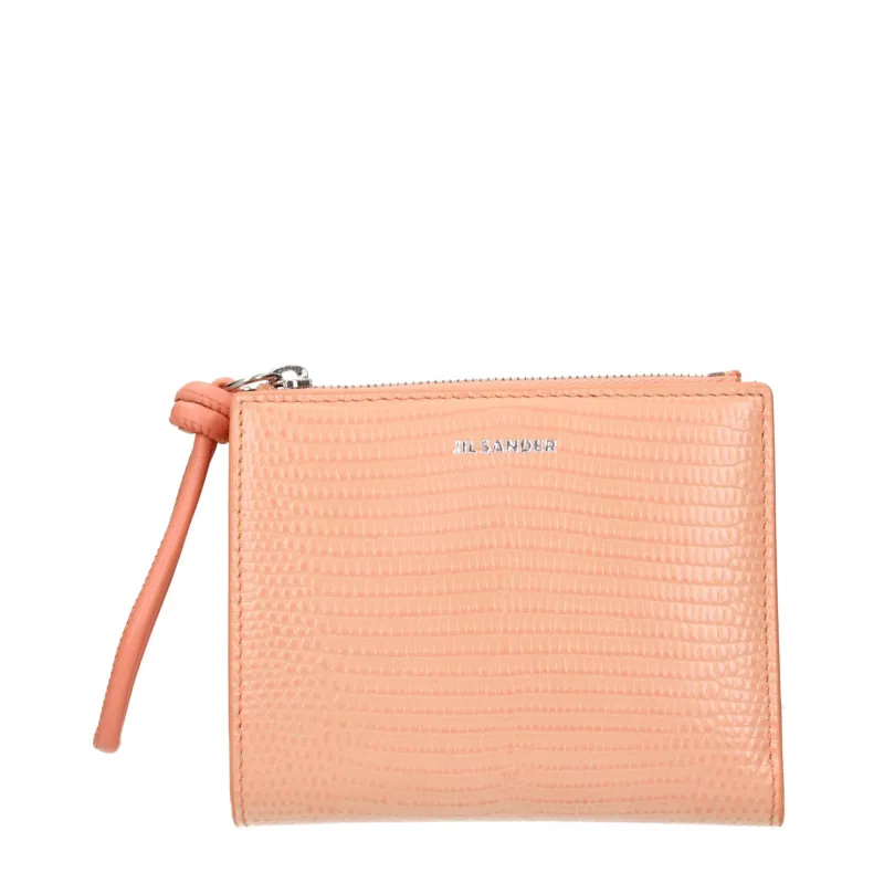 Jil Sander Pink Leather Wallet sold by Siebentaschen