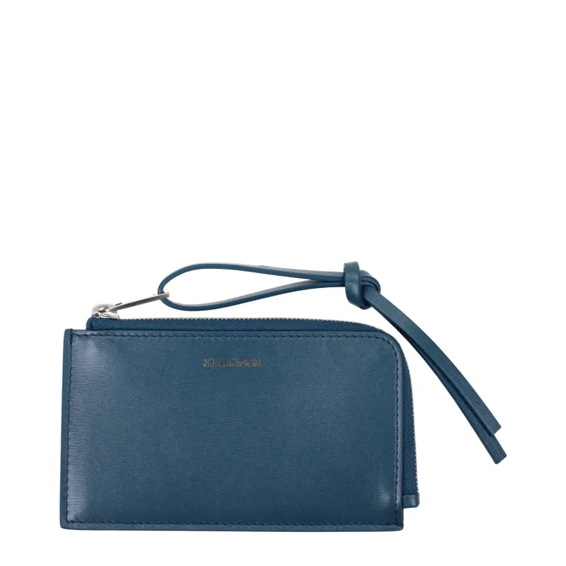 Jil Sander Blue Leather Wallet sold by Siebentaschen