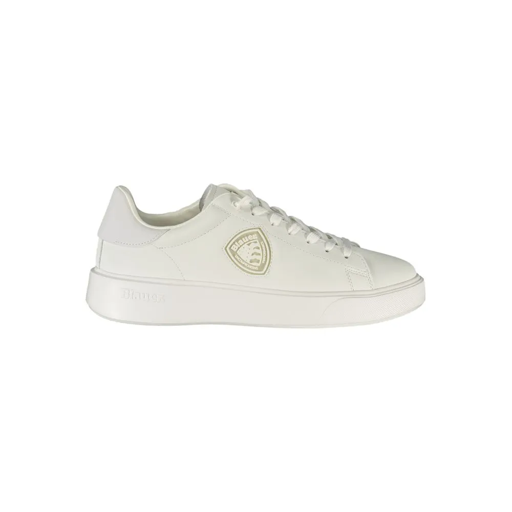 Blauer White Leather Men Sneaker sold by Siebentaschen
