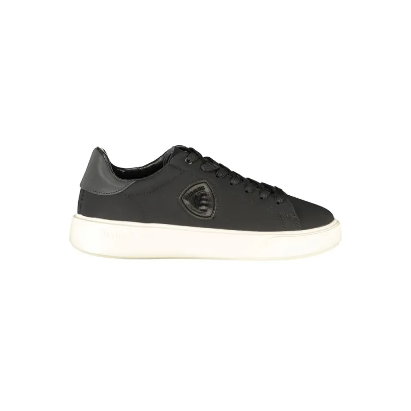 Blauer Black Leather Men Sneaker sold by Siebentaschen