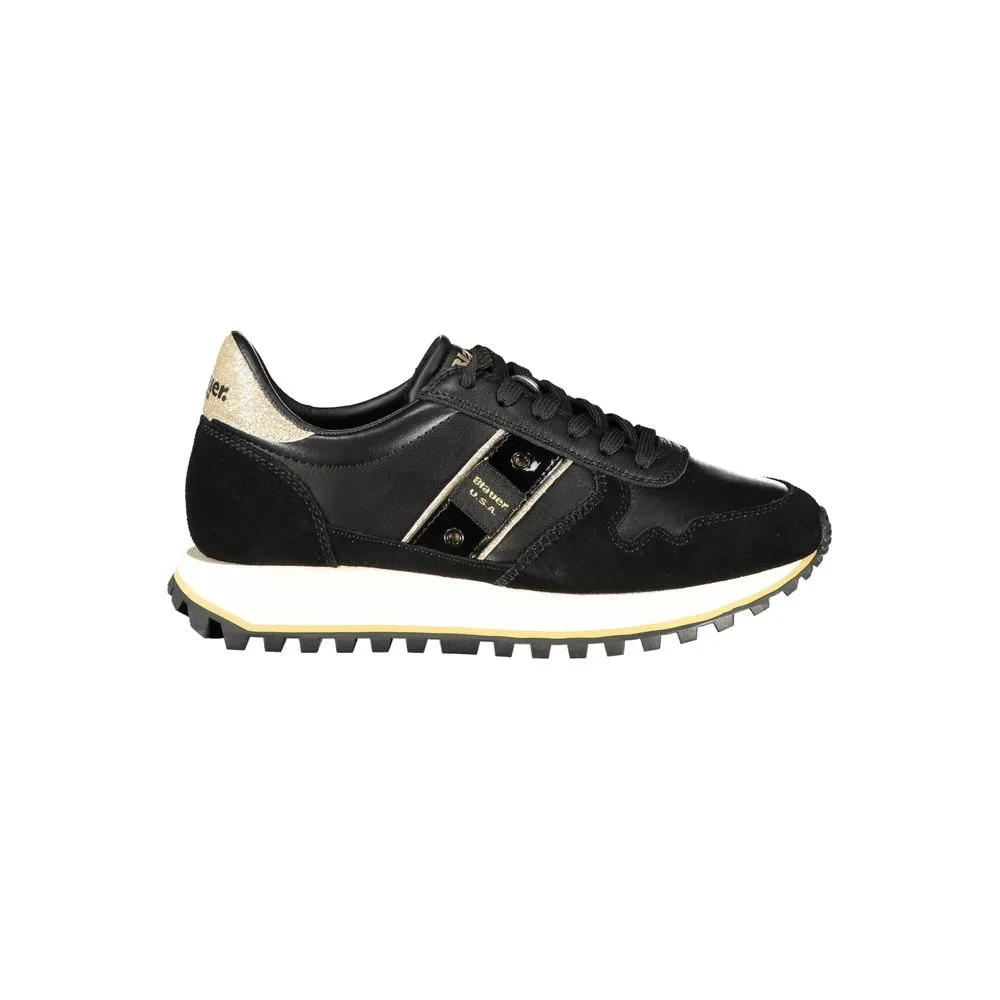 Blauer Black Leather Women Sneaker sold by Siebentaschen