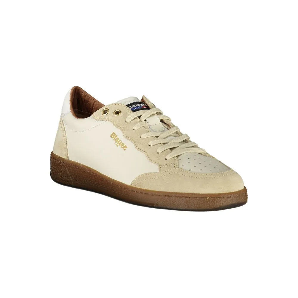 Blauer White Leather Men Sneaker sold by Siebentaschen product image thumbnail 2