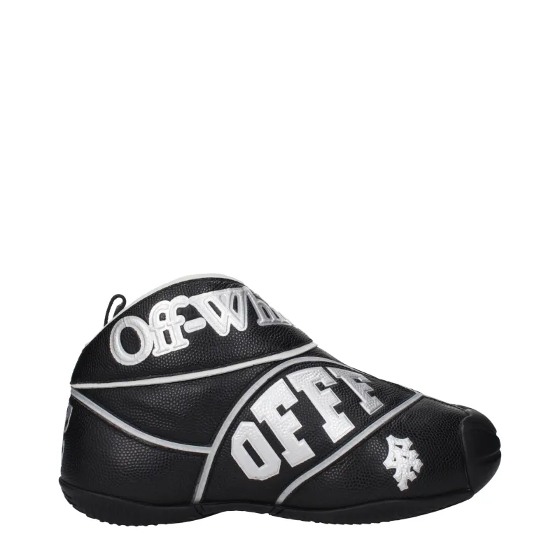Off-White Black Leather High Top Sneakers sold by Siebentaschen