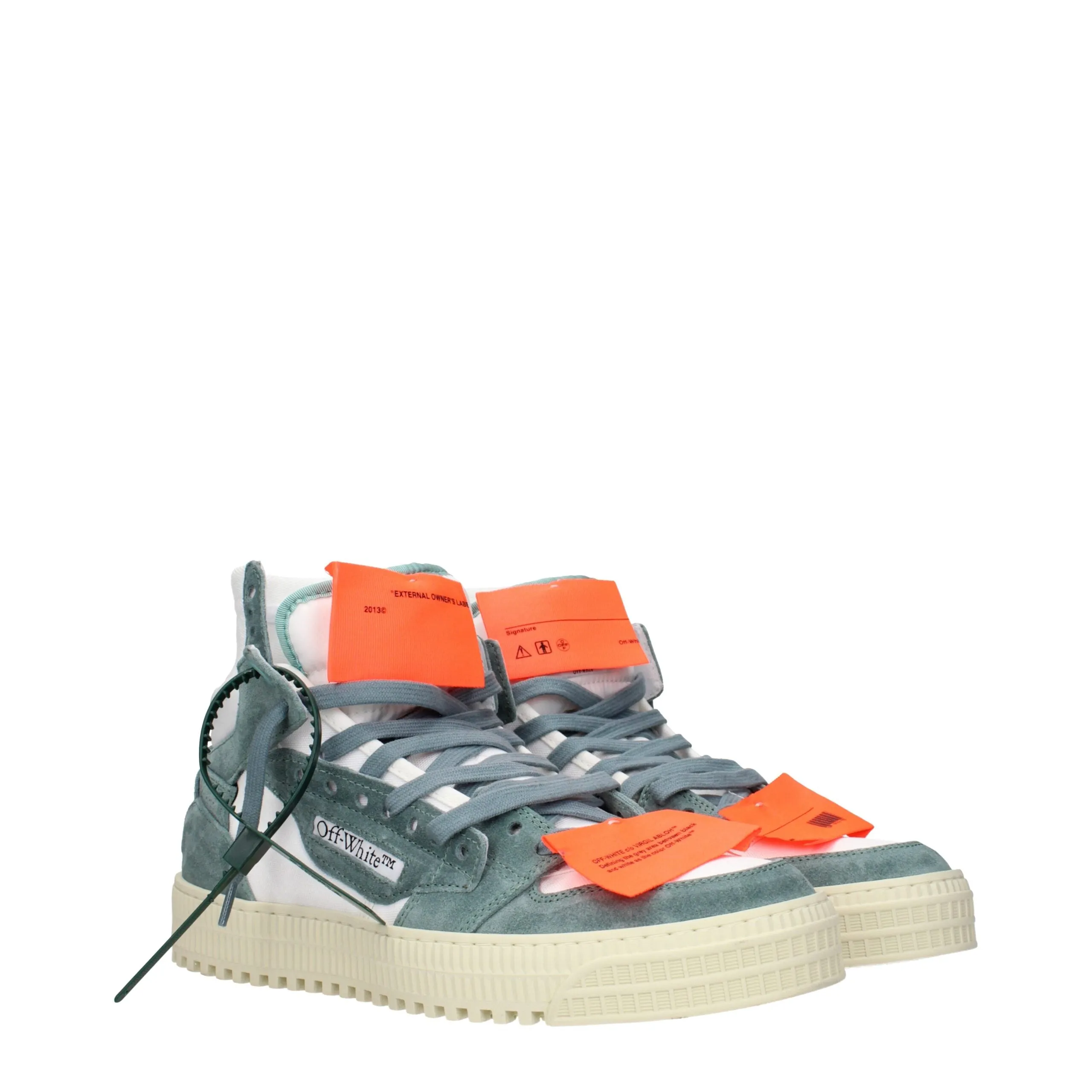 Off-White White Fabric High Top Sneakers sold by Siebentaschen product image thumbnail 2