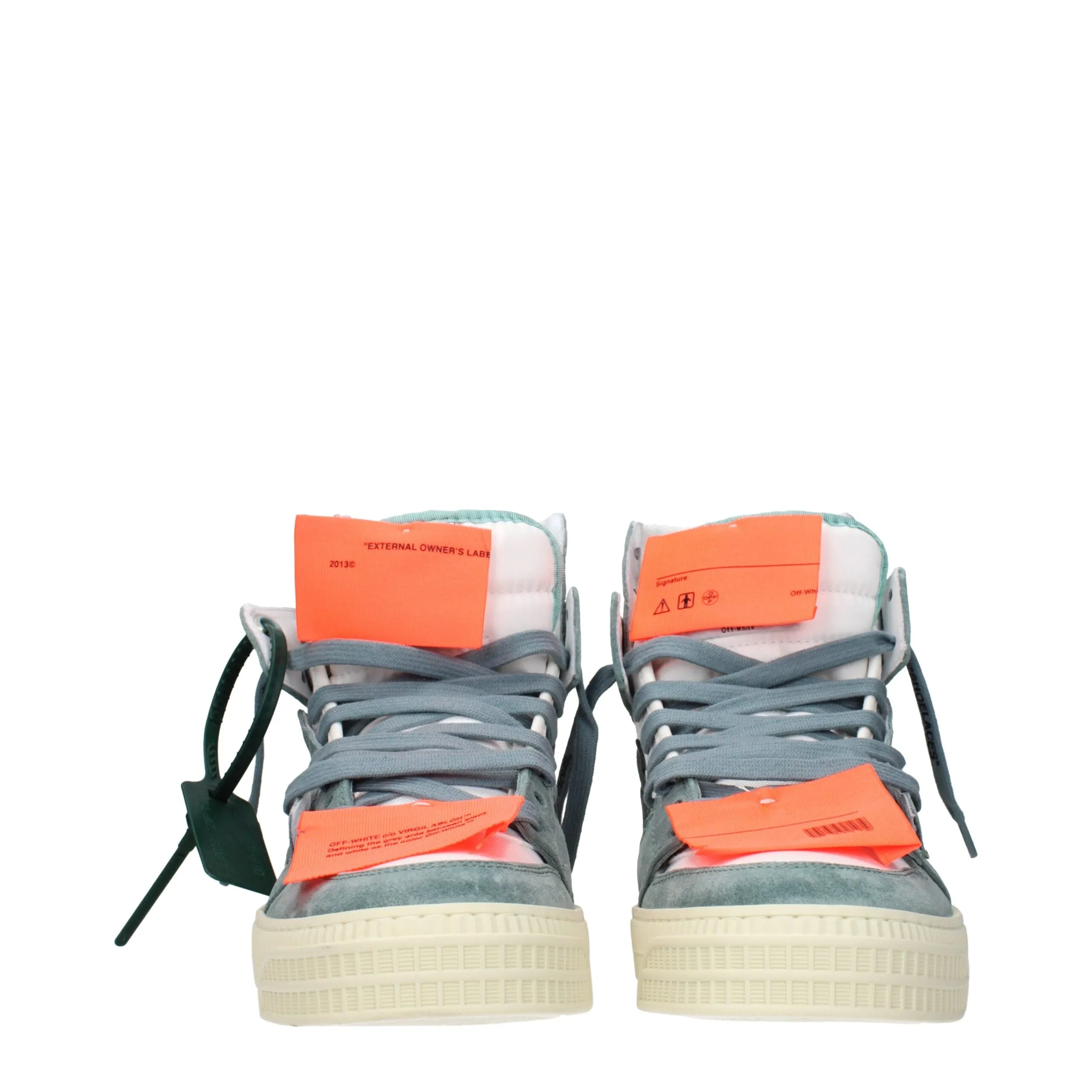 Off-White White Fabric High Top Sneakers sold by Siebentaschen product image thumbnail 3