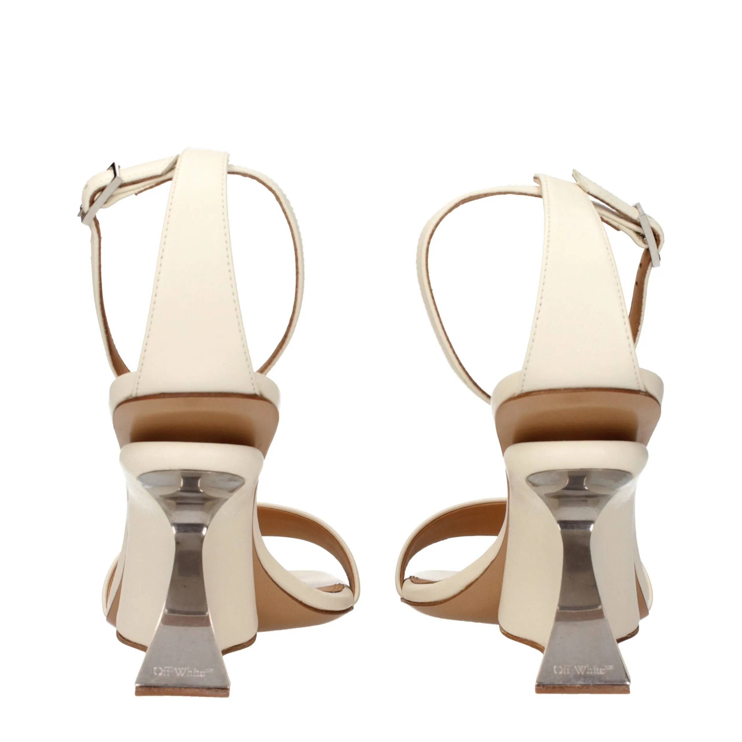 Off-White Beige Leather Platform Sandals sold by Siebentaschen product image thumbnail 5