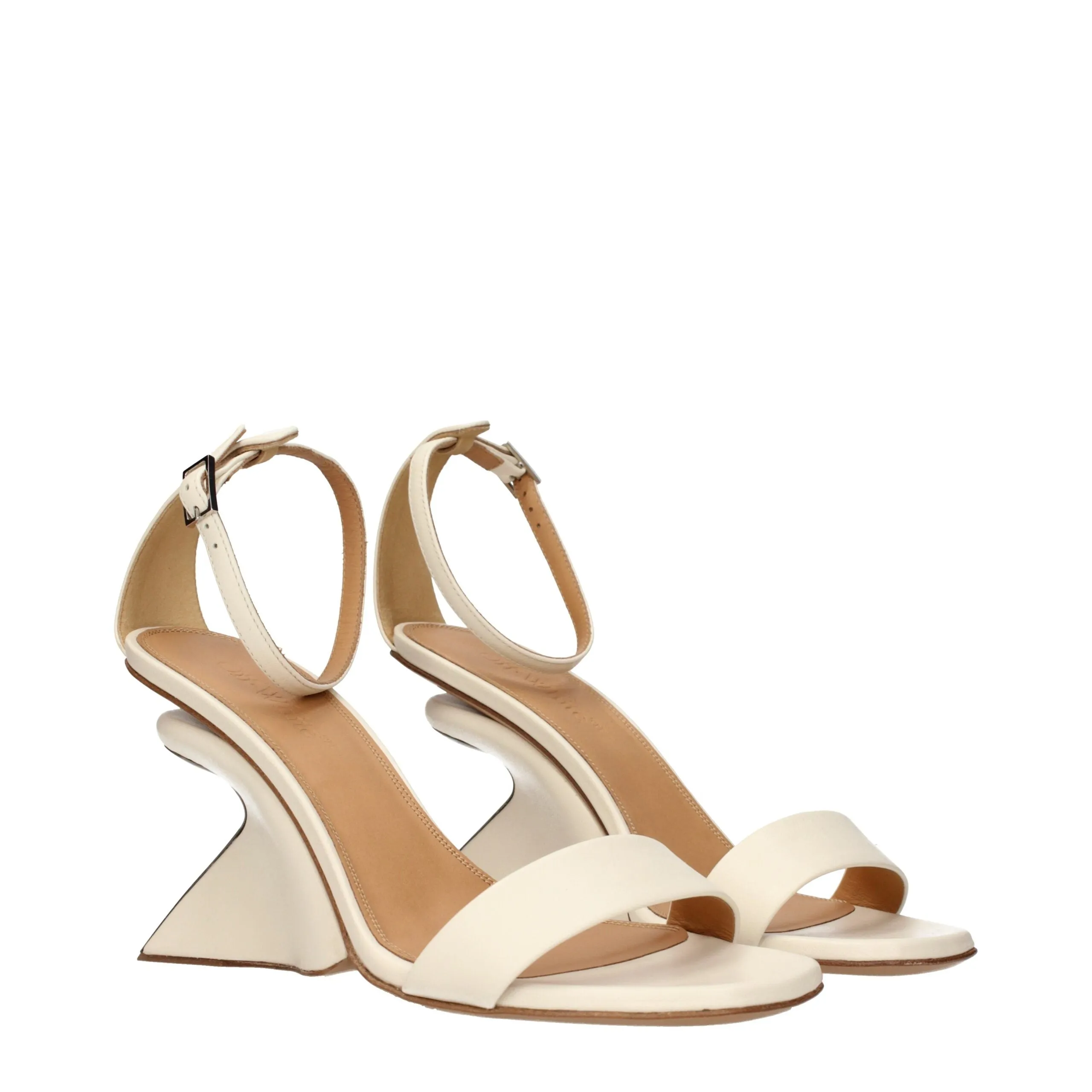 Off-White Beige Leather Platform Sandals sold by Siebentaschen product image thumbnail 2