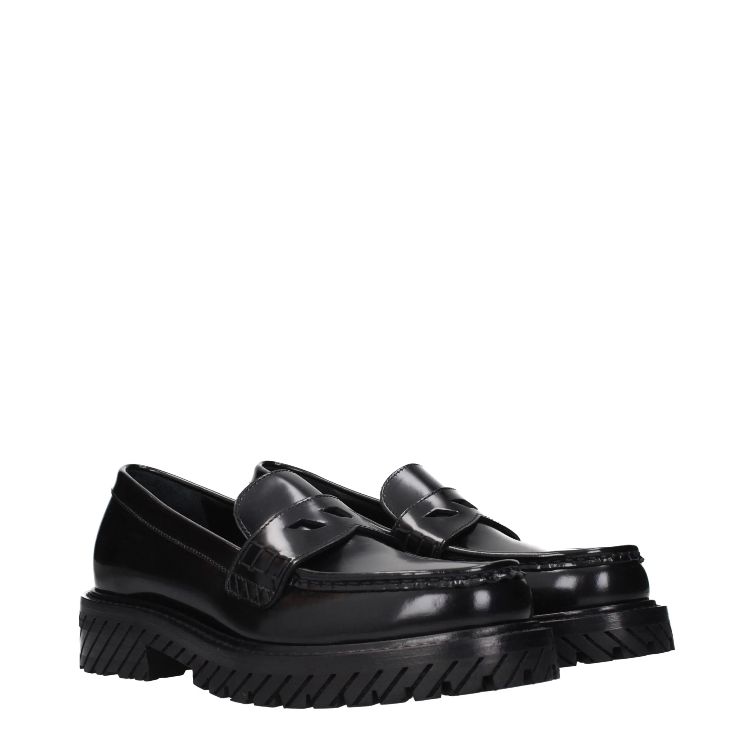 Off-White Black Leather Slip-On Loafers sold by Siebentaschen product image thumbnail 2