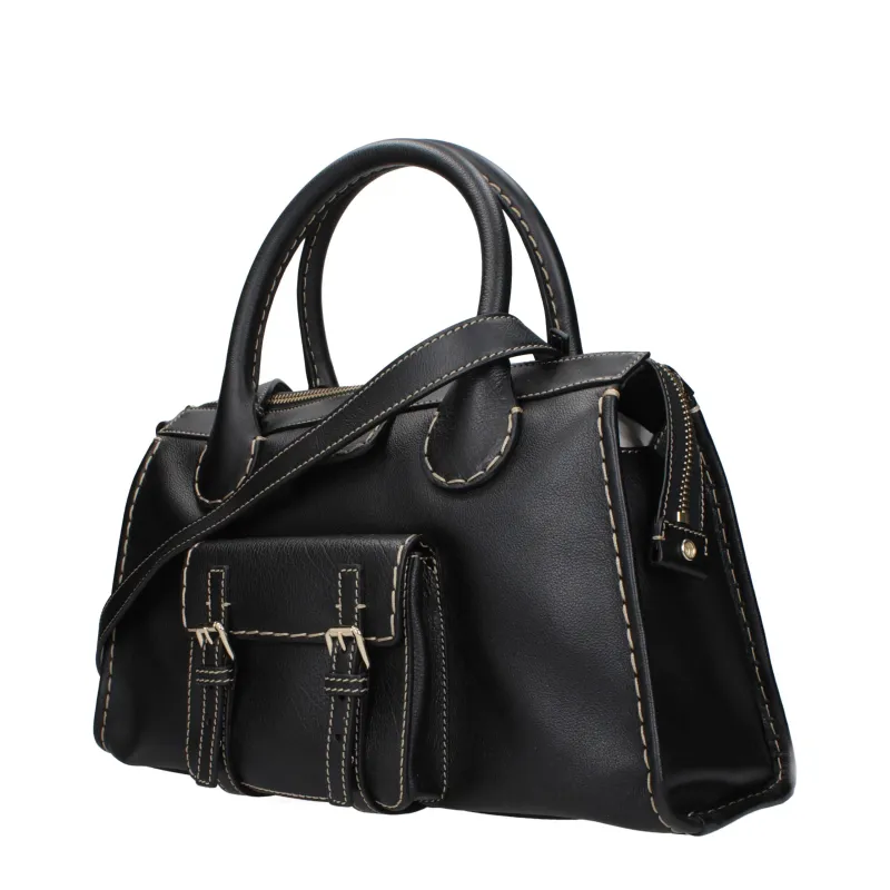 Chloé Black Leather Handbag sold by Siebentaschen
