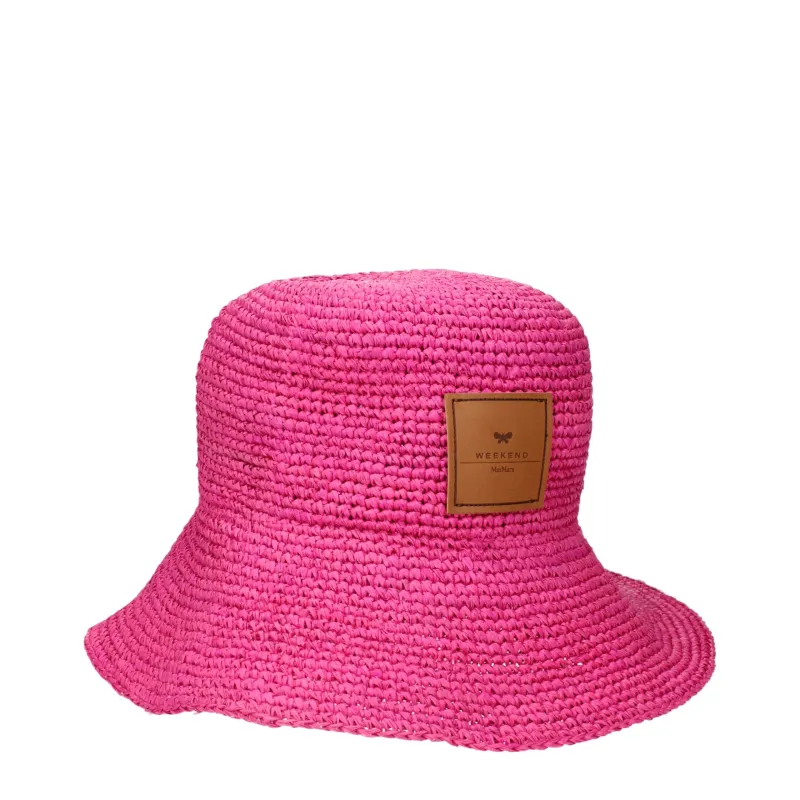 Max Mara Pink Raffia Bucket Hat sold by Siebentaschen