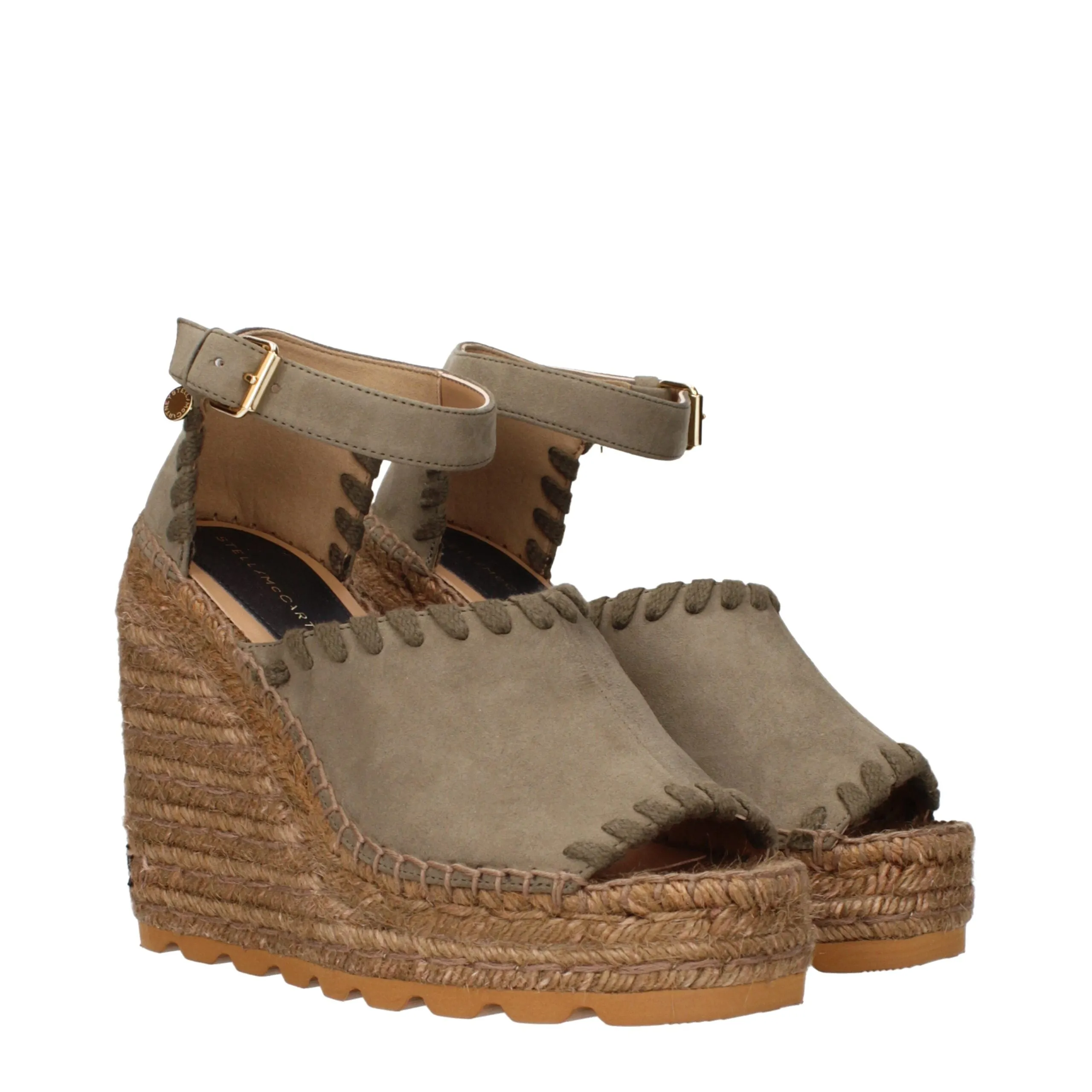Stella McCartney Green Leather Wedge Sandals sold by Siebentaschen product image thumbnail 2
