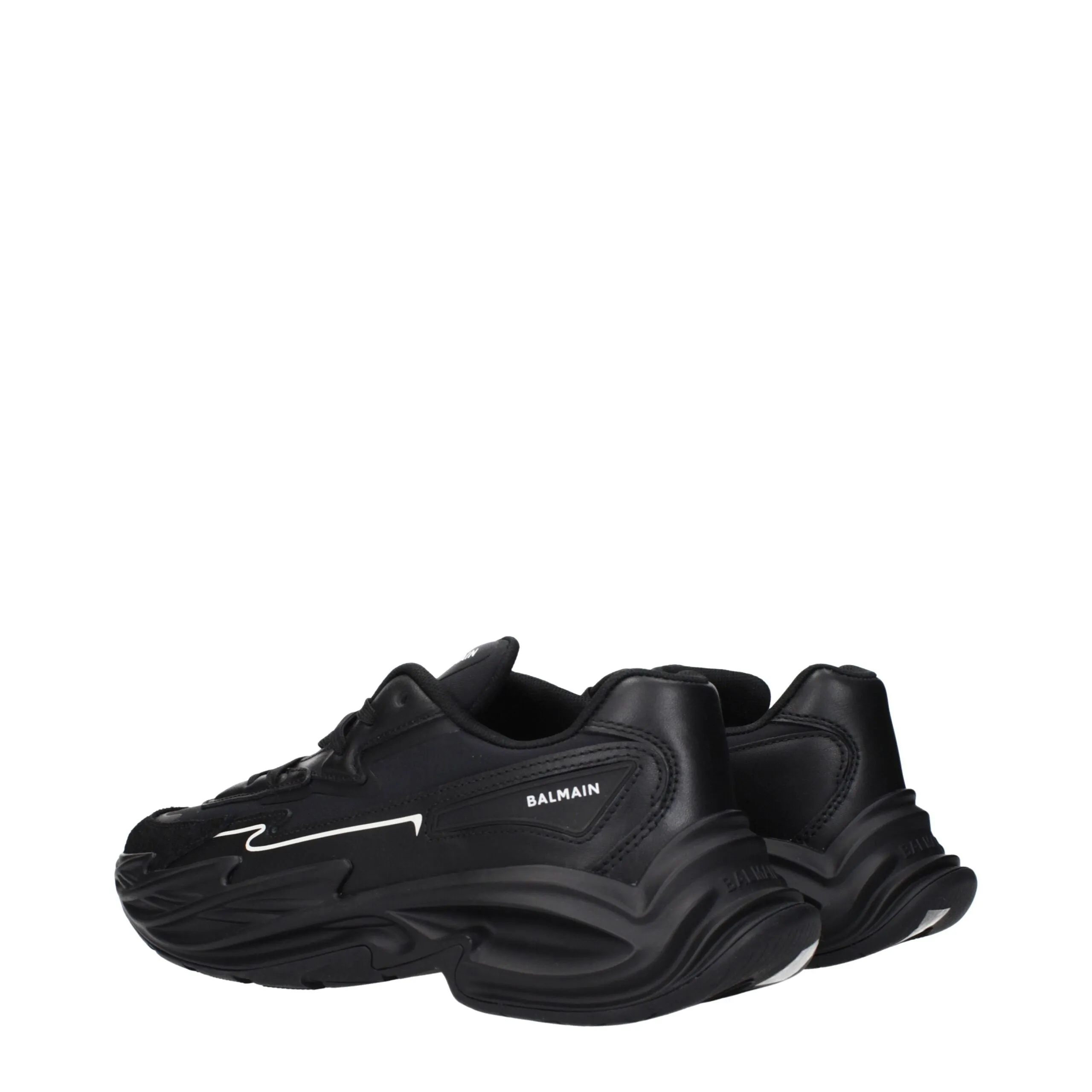 Balmain Black Leather Athletic Sneakers sold by Siebentaschen product image thumbnail 4