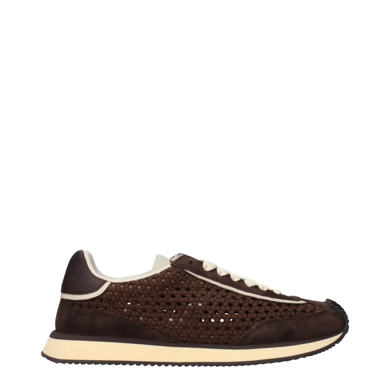 Dolce & Gabbana Brown Fabric Low Top Sneakers sold by Siebentaschen