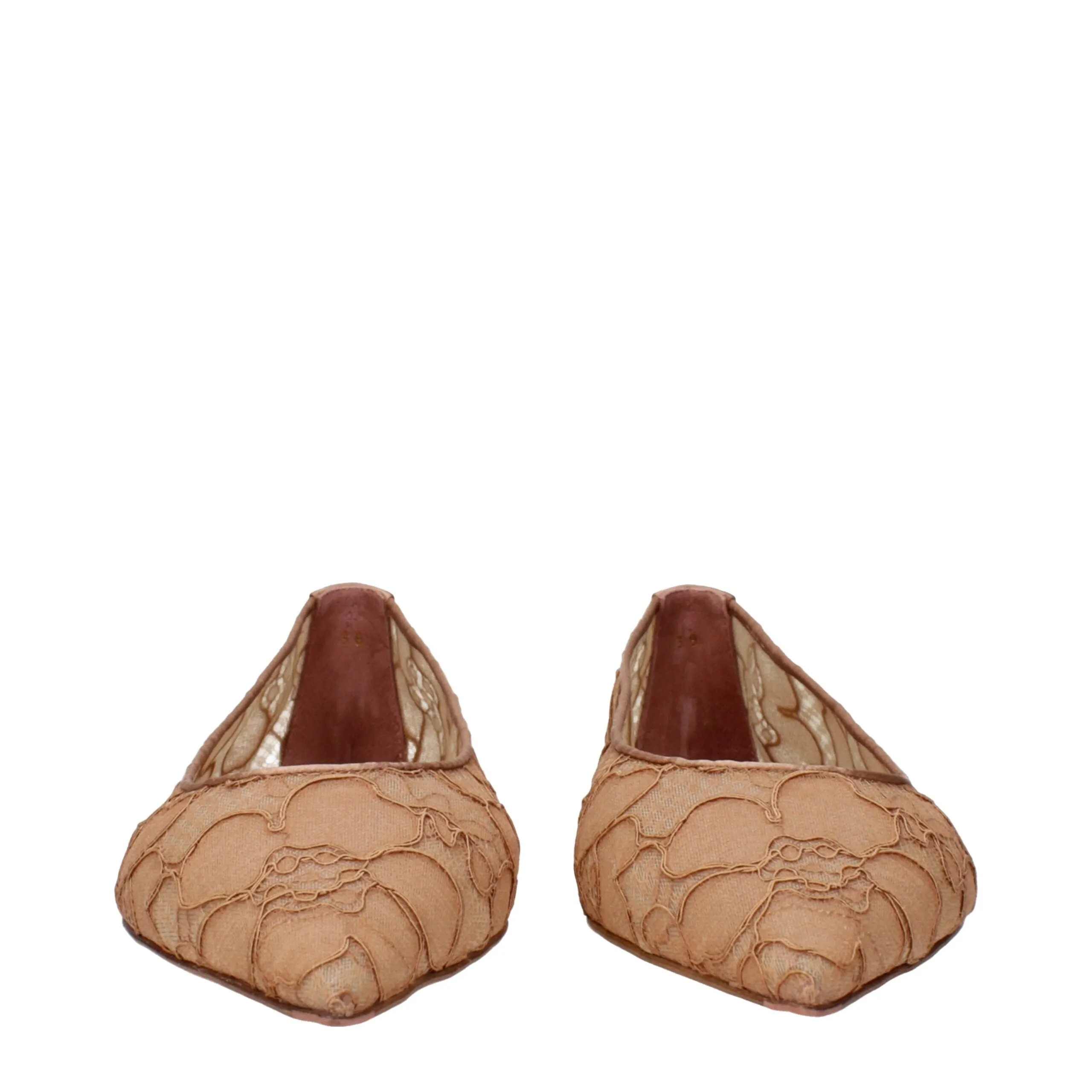 Amina Muaddi Beige Fabric Ballet Flats sold by Siebentaschen product image thumbnail 3