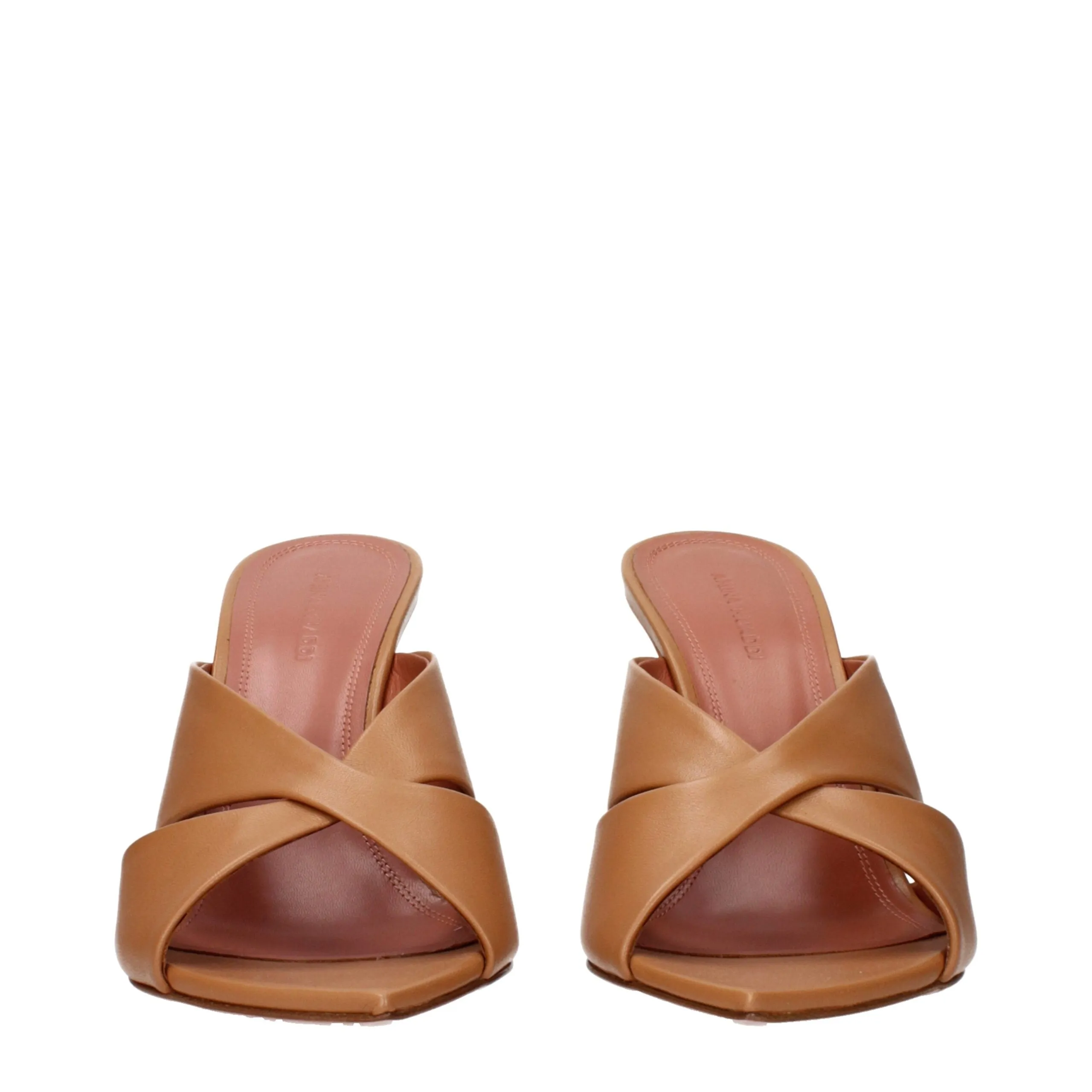 Amina Muaddi Brown Leather Stiletto Heel Sandals sold by Siebentaschen product image thumbnail 3